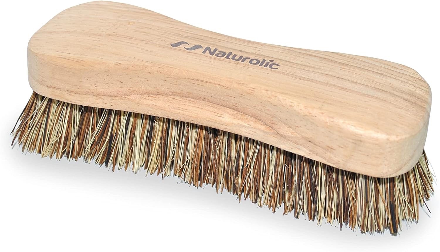 NIB NATUROLIC ALL-NATURAL WOODEN SCRUB BRUSH SET PALMYRA BRISTLE BRUSH, 2 CT.
