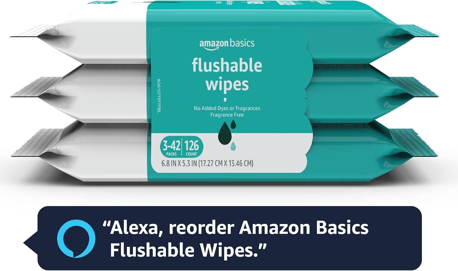 3 Packs of 42 Biodegradable Flushable Wipes for Sensitive Skin – Fragrance-Free