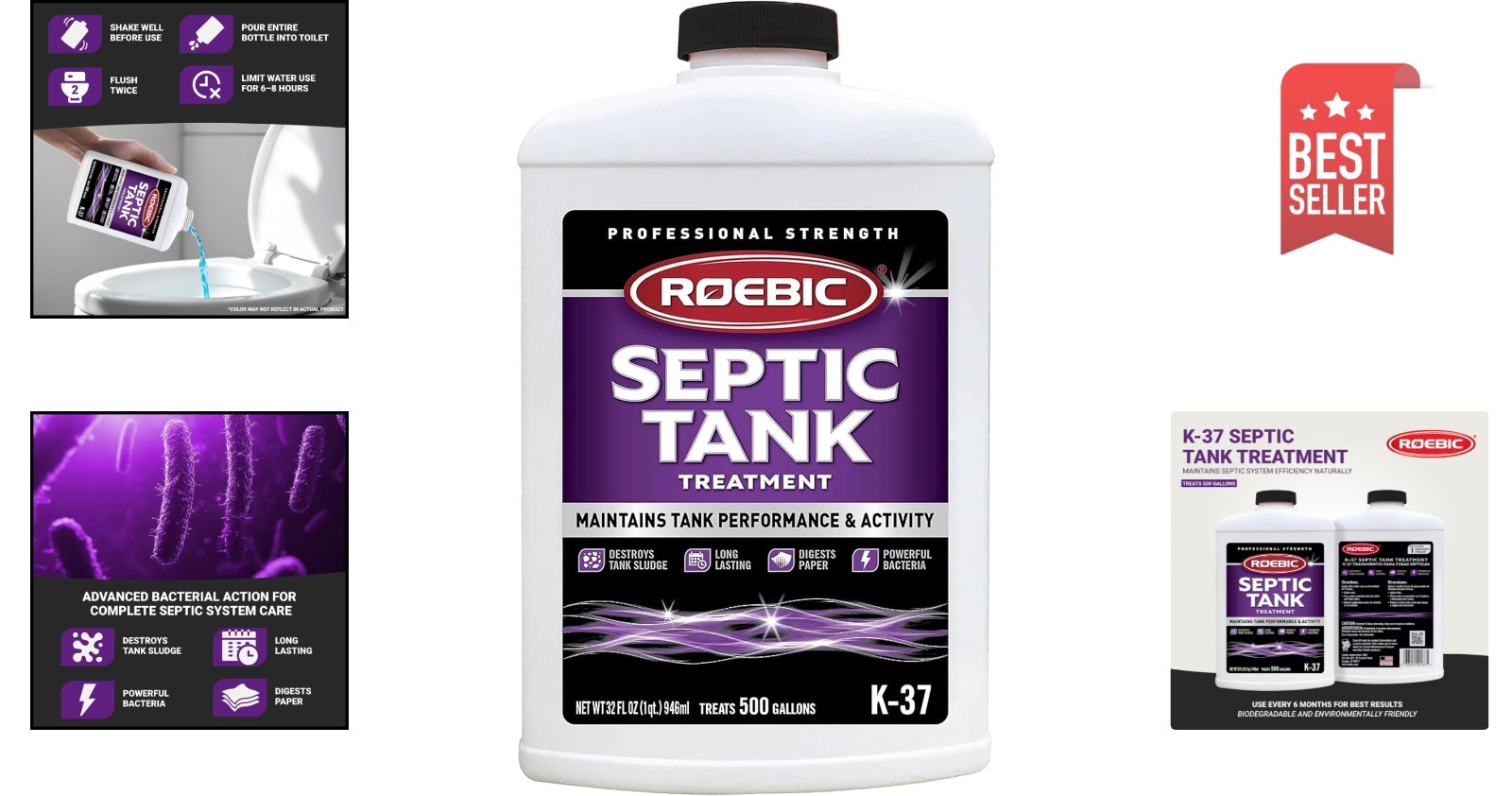 Septic System Treatment – 32 Fl Oz Enzymatic Formula for Odor & Clog Removal