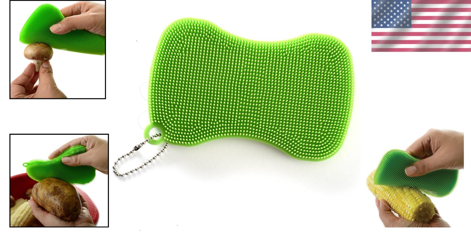 Versatile Double-Sided Silicone Dish Brush – Heat Resistant & Dishwasher Safe