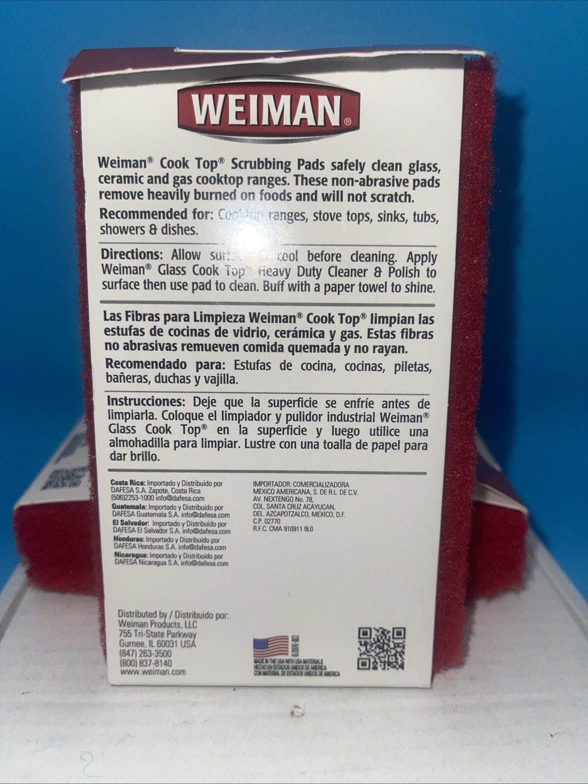 Weiman No Scent Cooktop Scrubbing Pads 5 Total Pads Sponge