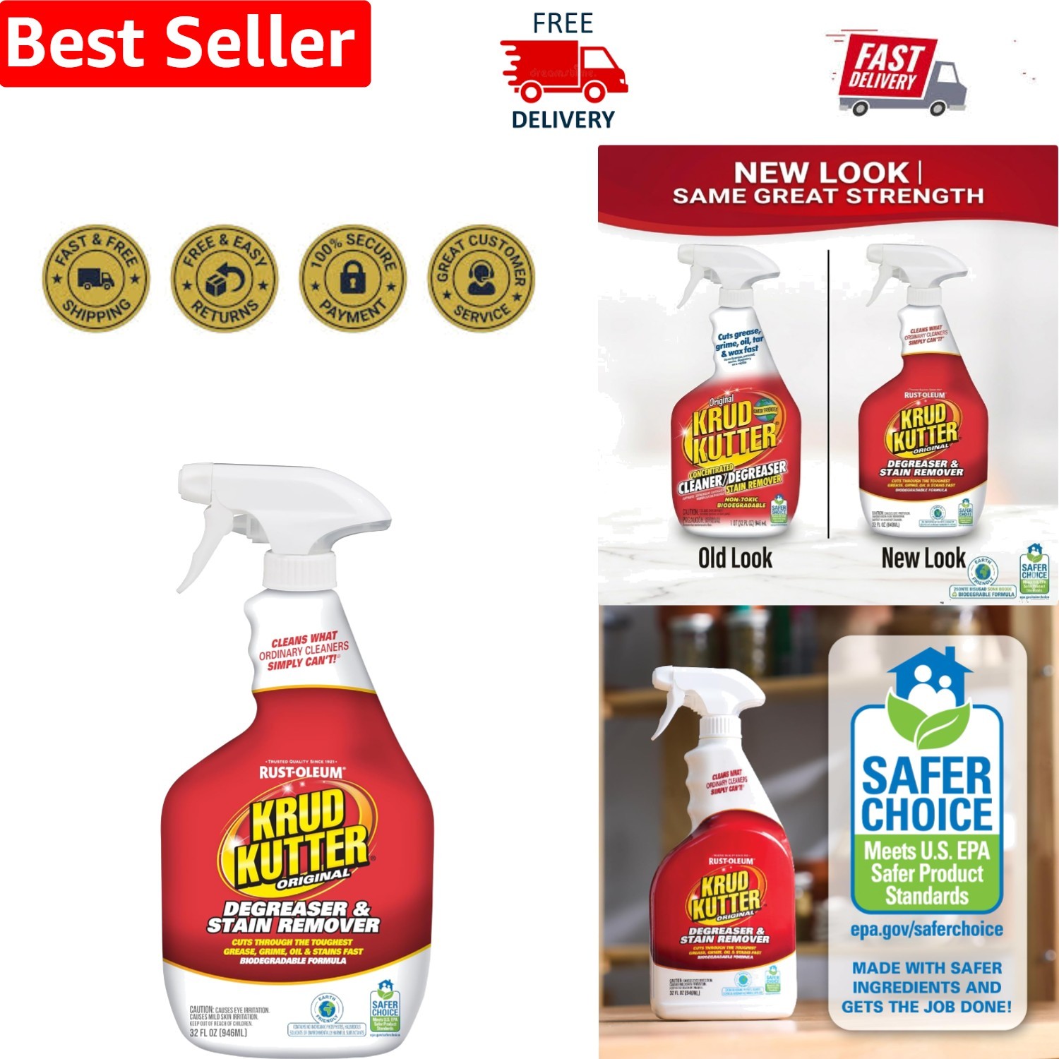 32 oz Cleaner Degreaser Spray – Fast-Acting Multi Surface Solution