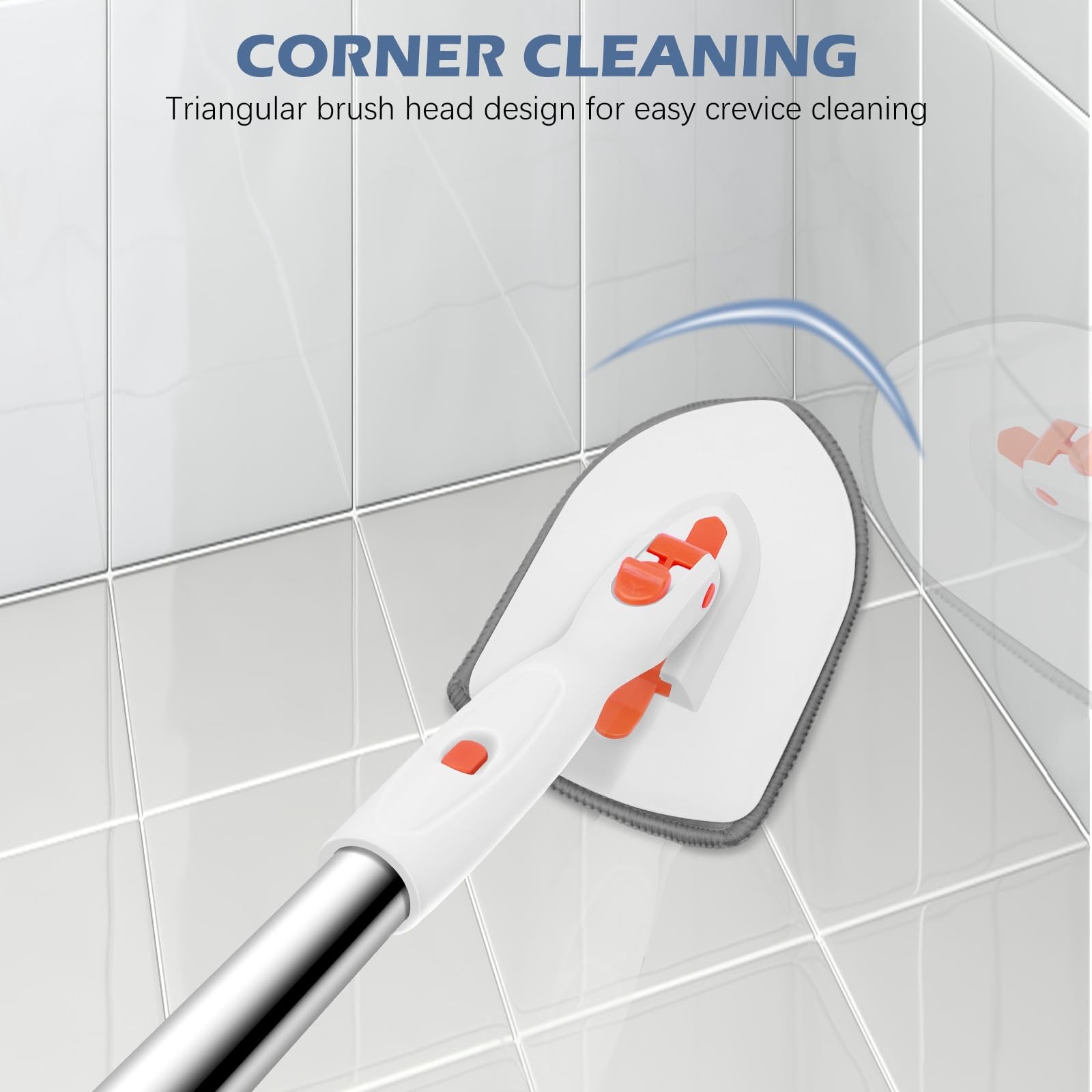 Floor Scrub Brush 3in1 Tile Tub Floor Scrubber With 52inch Adjustable Long Handl