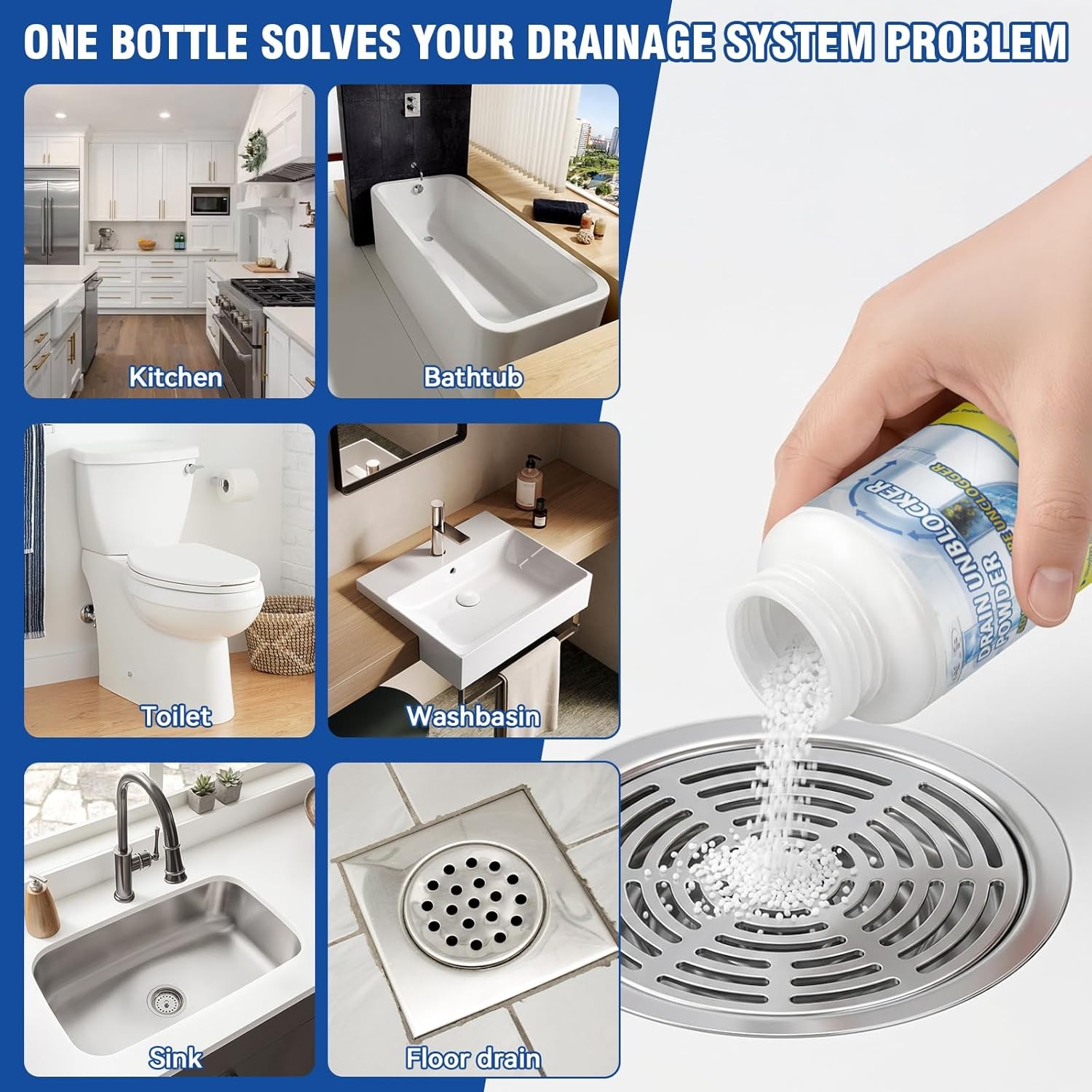 Powerful Drain Clog Remover, 260g Pipeline Dredging Ant & Drain Cleaner