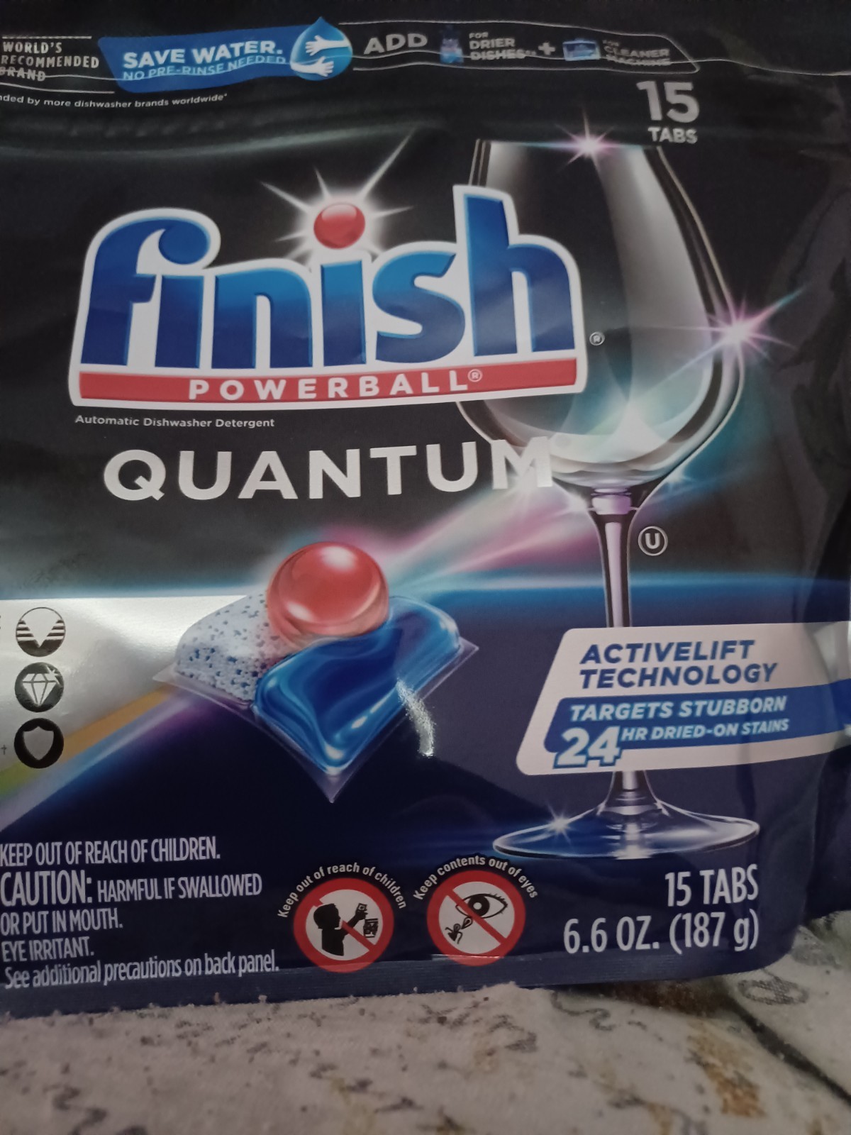 2x Finish Powerball Quantum Dishwasher Detergent 15 Tabs Each No Pre Rinse
