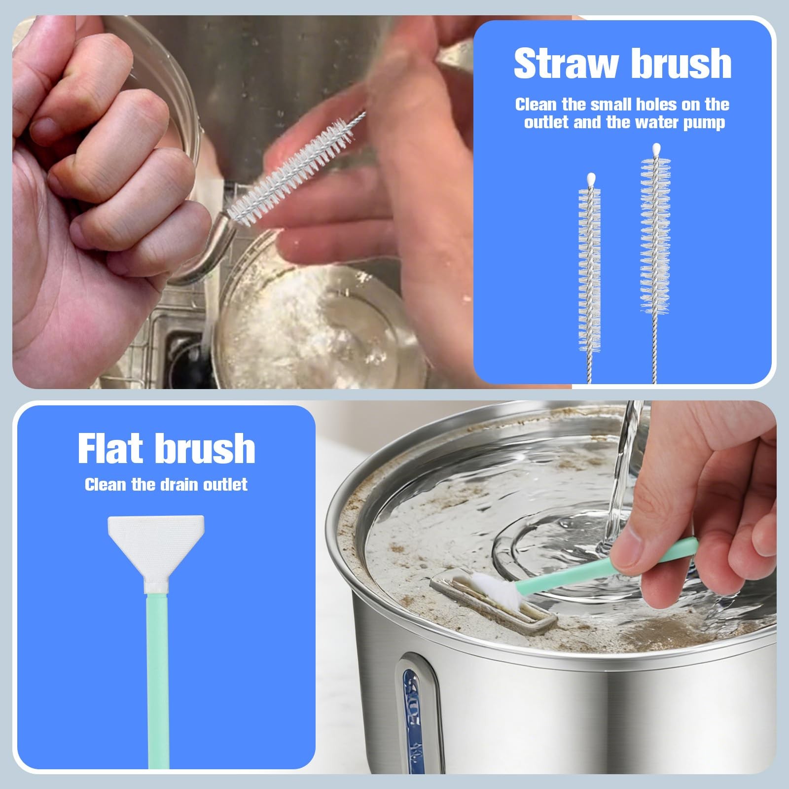 Water Fountain Cleaning Kit,Dog and Cat Water Fountain Cleaner Brushes Kits,P…