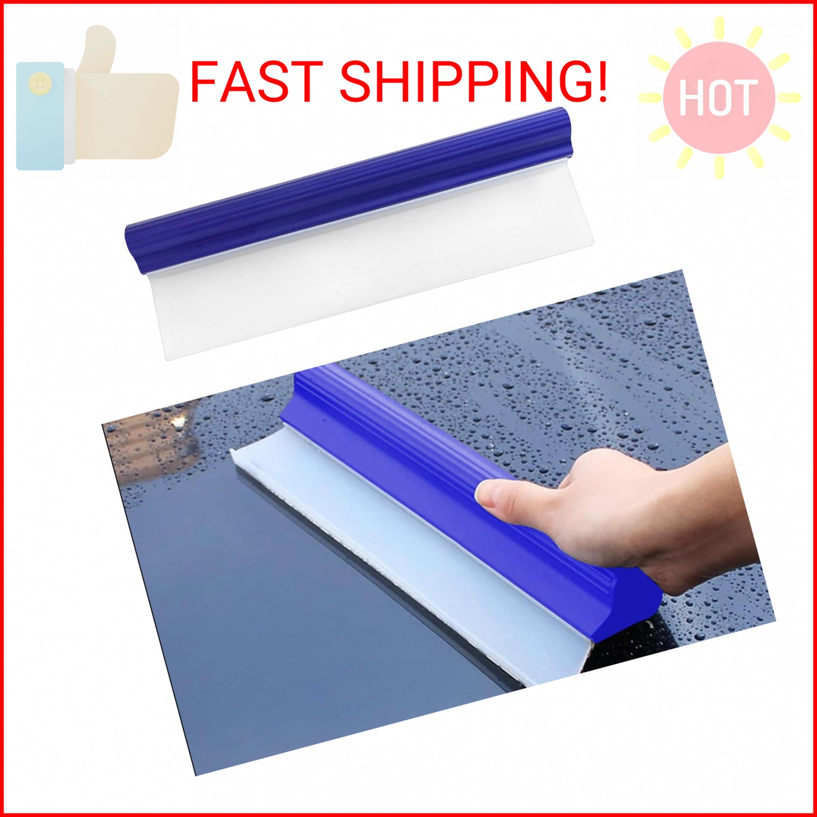 Hbxdeco Professional Automotive Wiper Blade Squeegee, 12 inch 3-Layer Silicone W