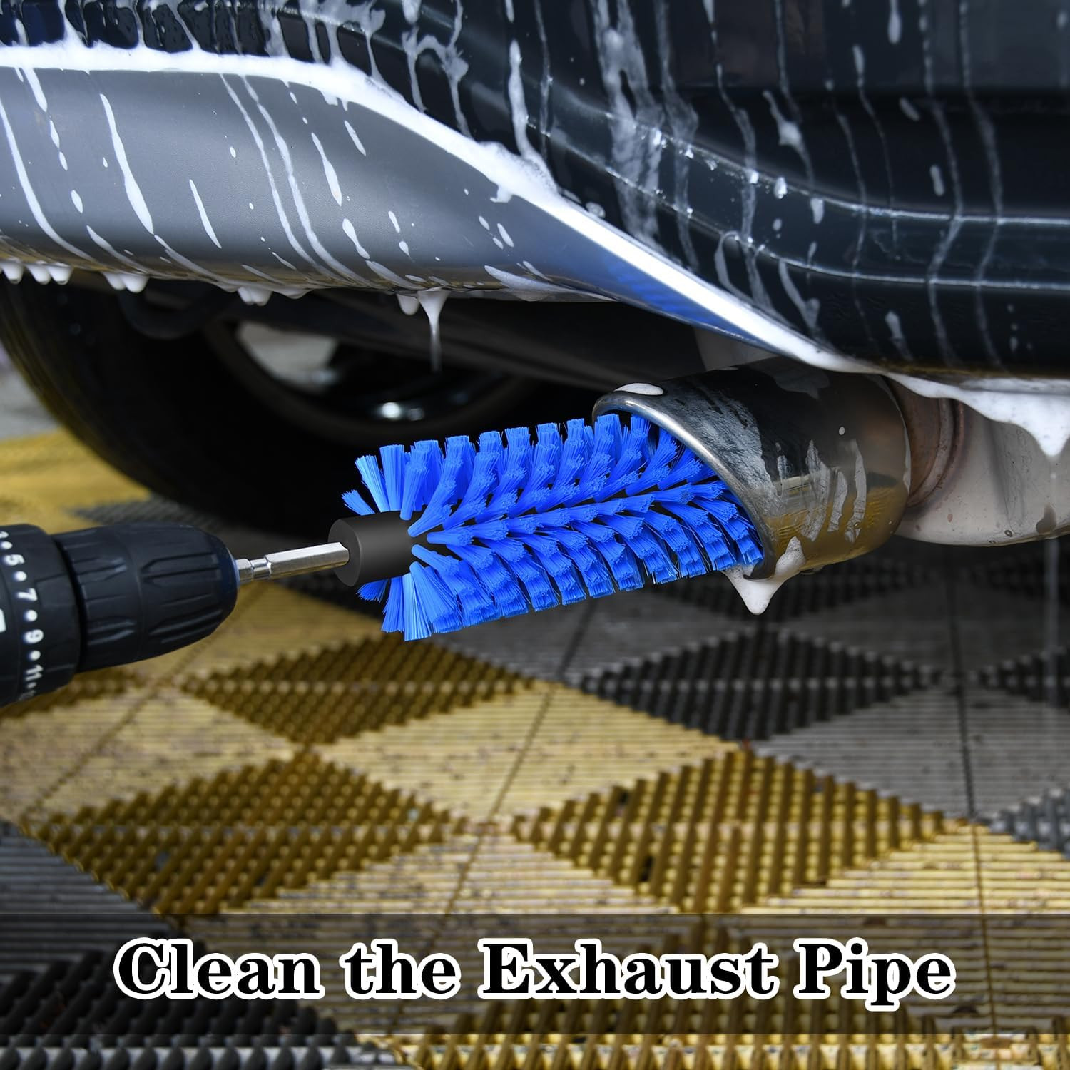 Drill Brush for Car Wheel and Bottle, Highly Dense and Durable Car Cleaning Brus