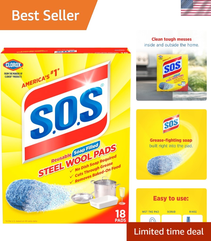 Reusable Steel Wool Soap Pads – 18 Count for Sparkling Clean Surfaces