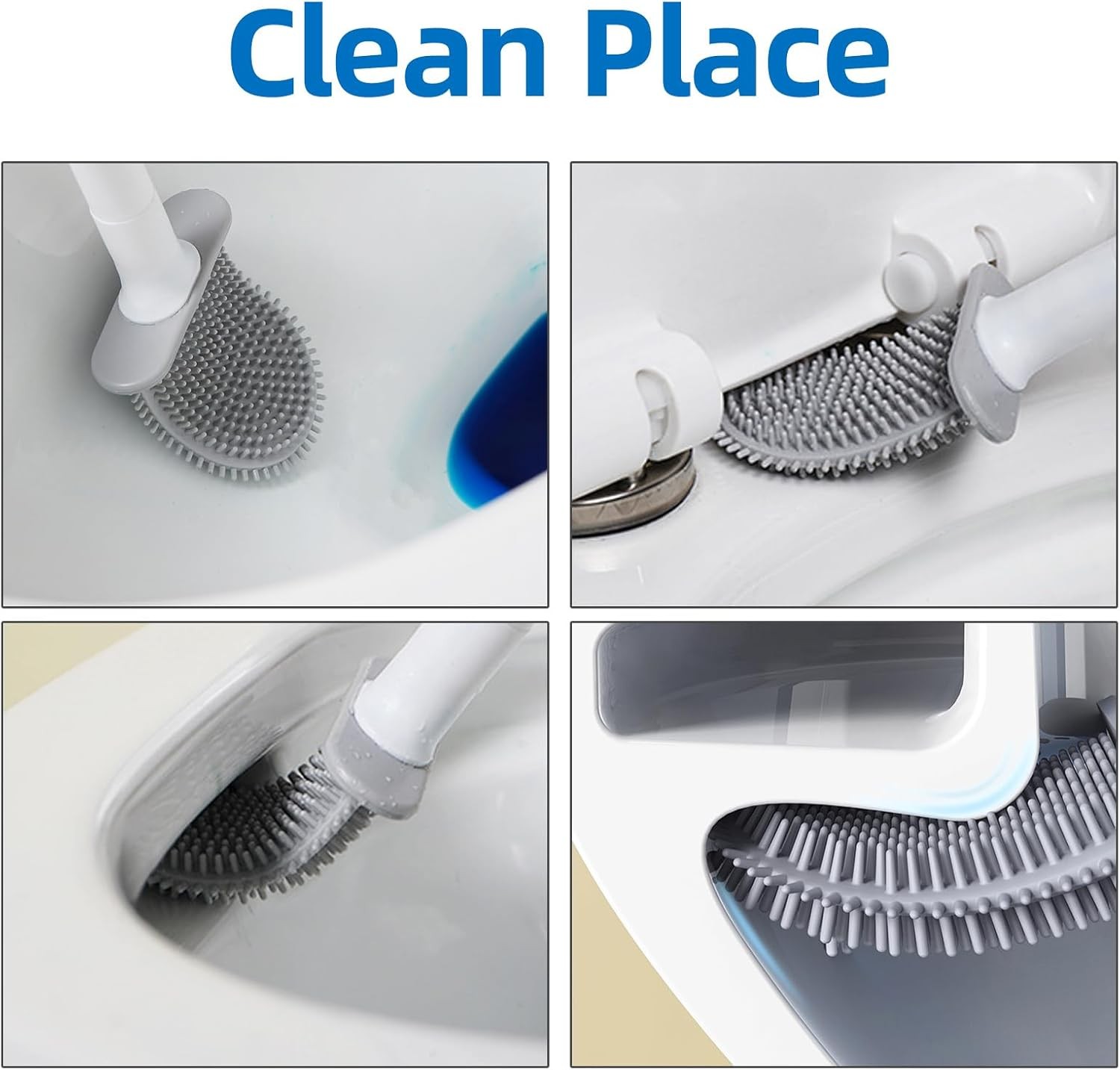 Silicone Toilet Brush,Toilet Bowl Brush,Toilet Brush and Holder Set,Rv