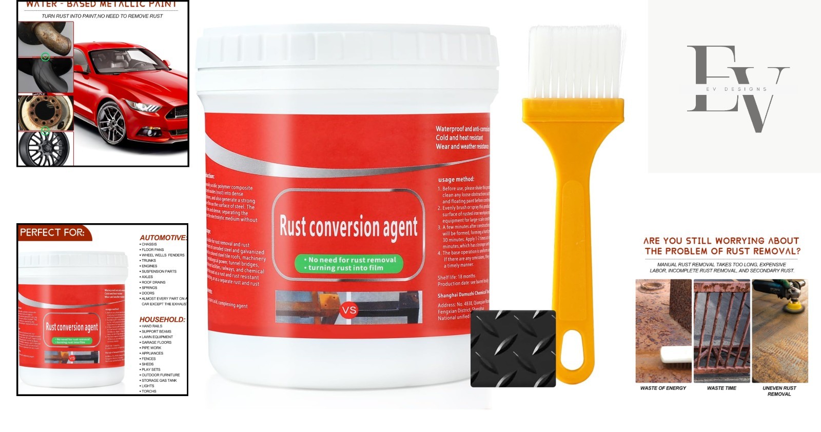Water-Based 300g Rust Removal Converter – Quick & Effective for All Metals