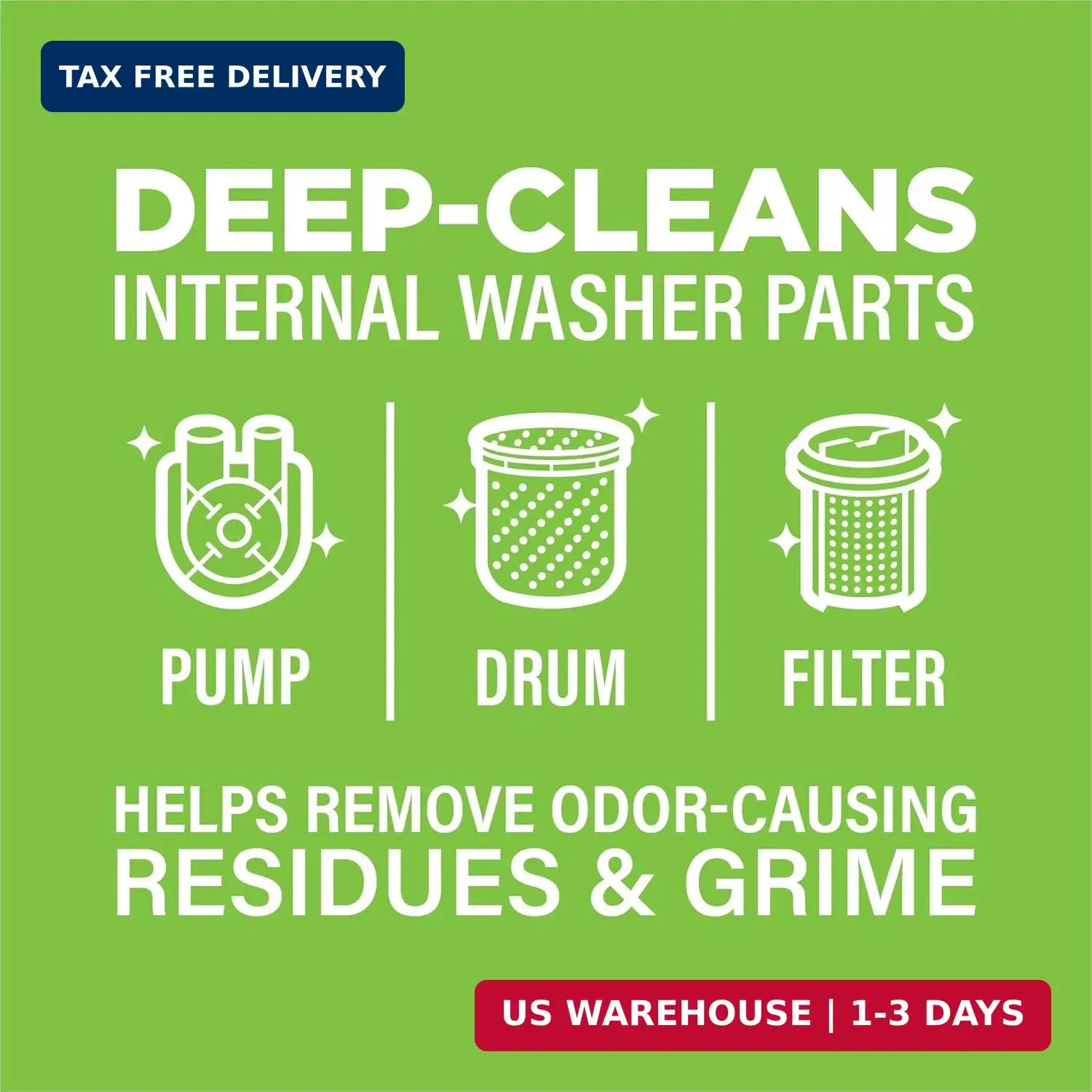 Affresh Washing Machine Cleaner, Helps Power Away Odor Causing Bacteria & Grime