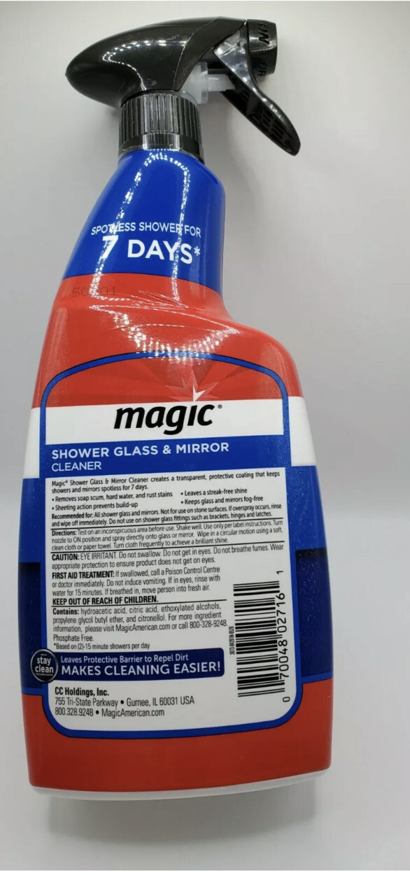MAGIC Shower Glass & Mirror Cleaner Trigger, 28 fl oz Streak Free Shine Spotless