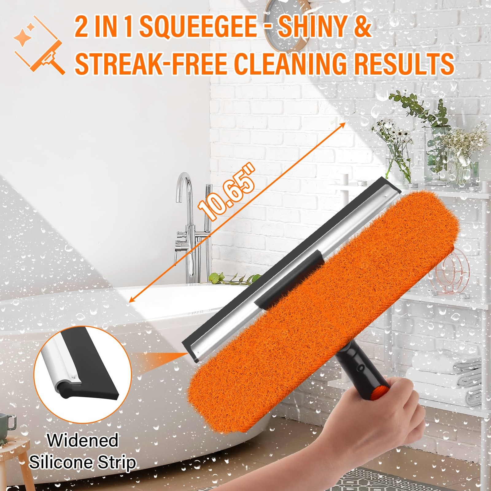 Window Squeegee Professional,2-in-1 Window Cleaning Squeegee Kit,Squeegees fo…