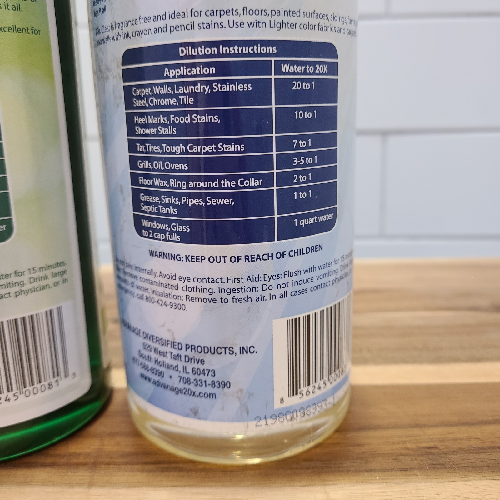 ADVANAGE 20X Multi-Purpose Cleaner Clear & Green Apple 2 Pack Concentrate NEW