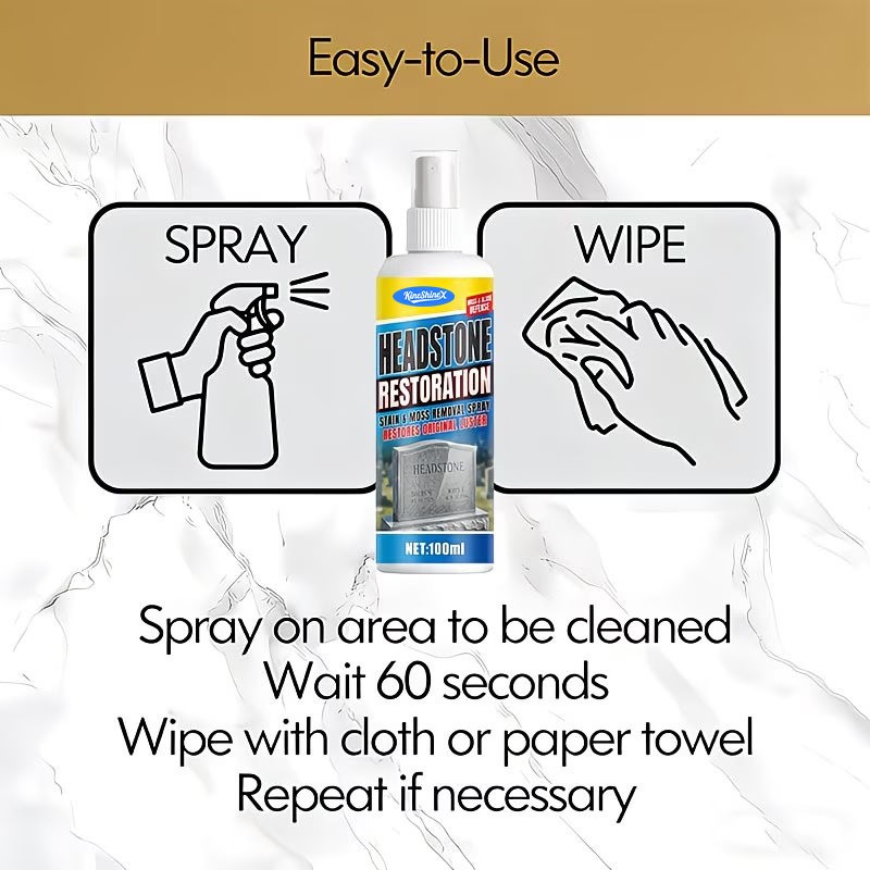 Headstone Restoration & Cleaning Spray, Stone Cleaner Gravestone Cleaning Kit