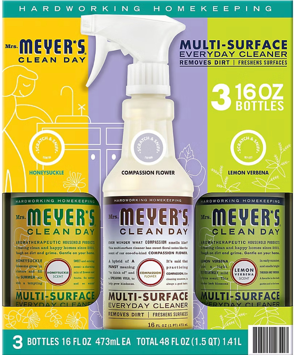 Mrs. Meyer’s Clean Day Multi-Surface Everyday Cleaner Variety Pack, 3 pk./16 fl.