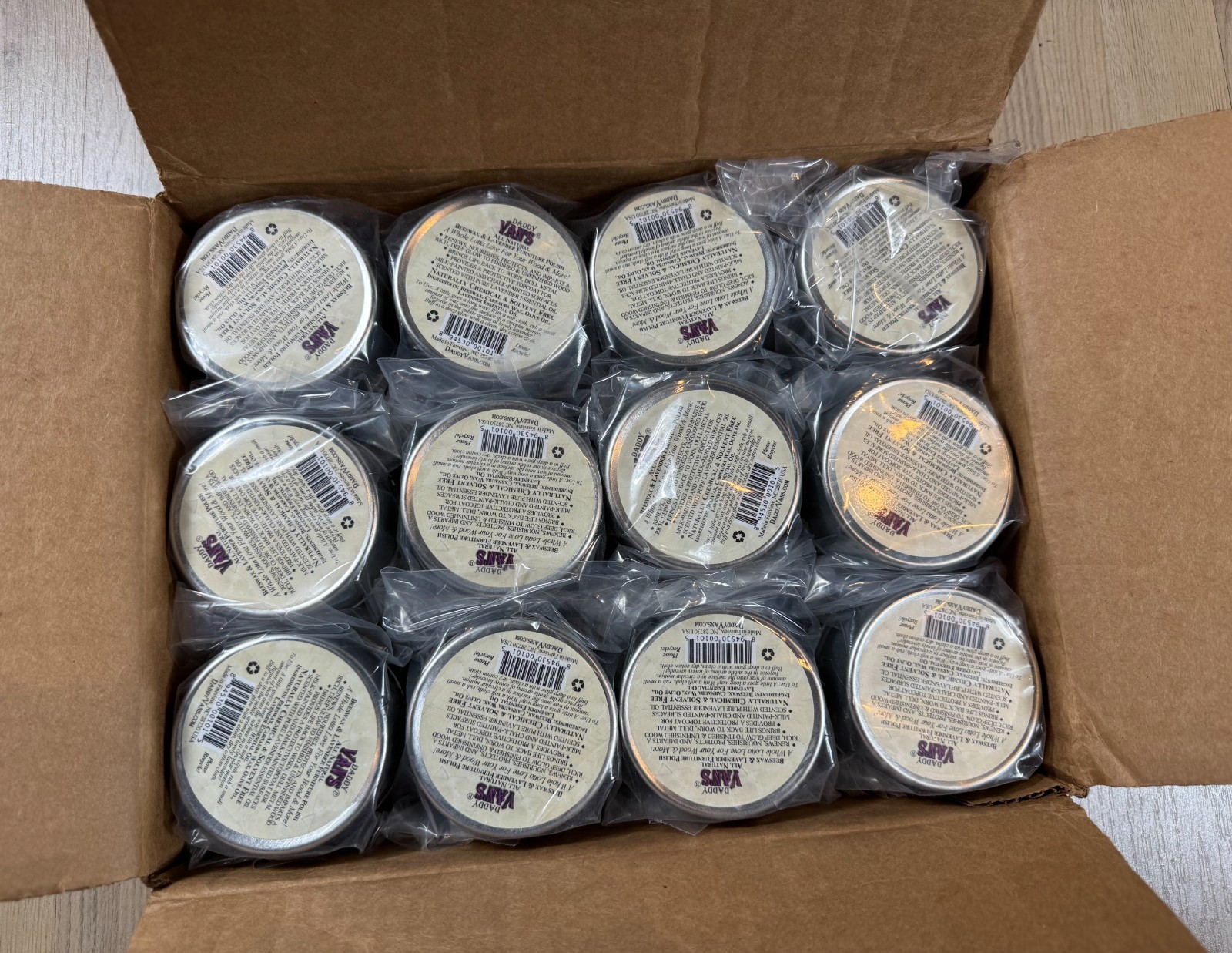 24 Pack Daddy Vans All Natural Beeswax & Lavender Furniture Wood Polish NEW