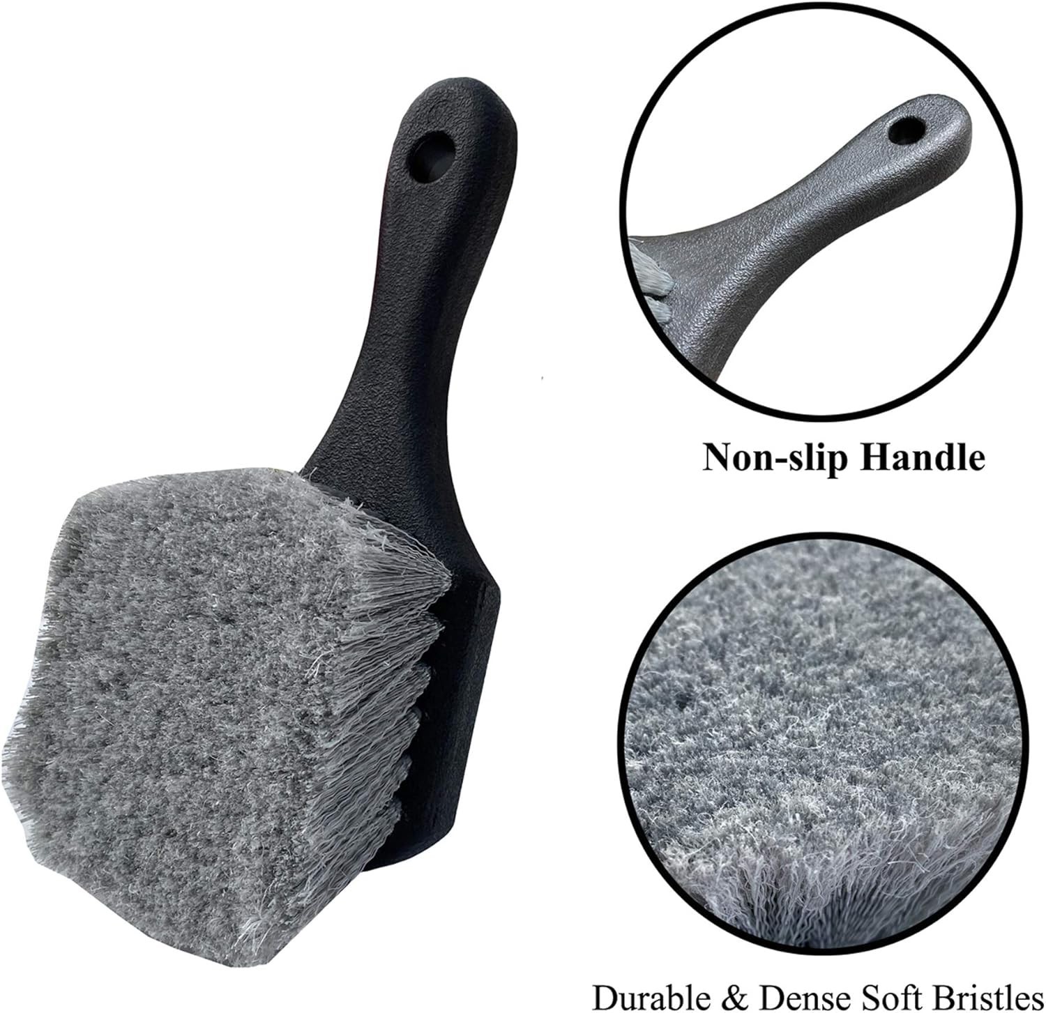 Wheel & Tire Brush For Car Rim Soft Bristle Car Wash Brush Cleans Tires & Releas