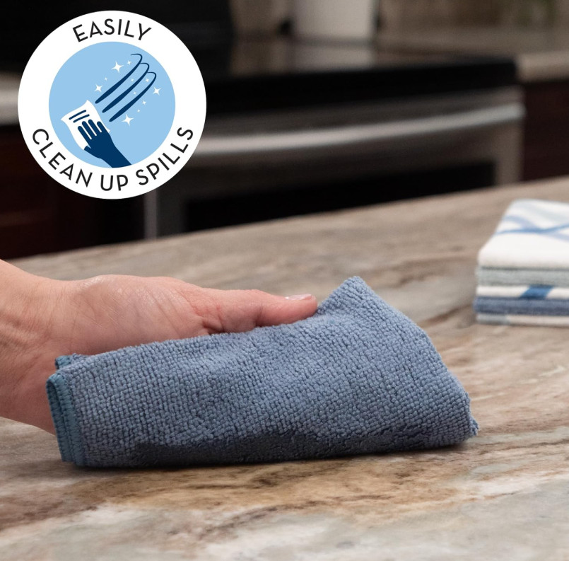 Reusable Microfiber Cleaning & Scrubbing Pads for Home 6PK 12″ X 12″ 6PK