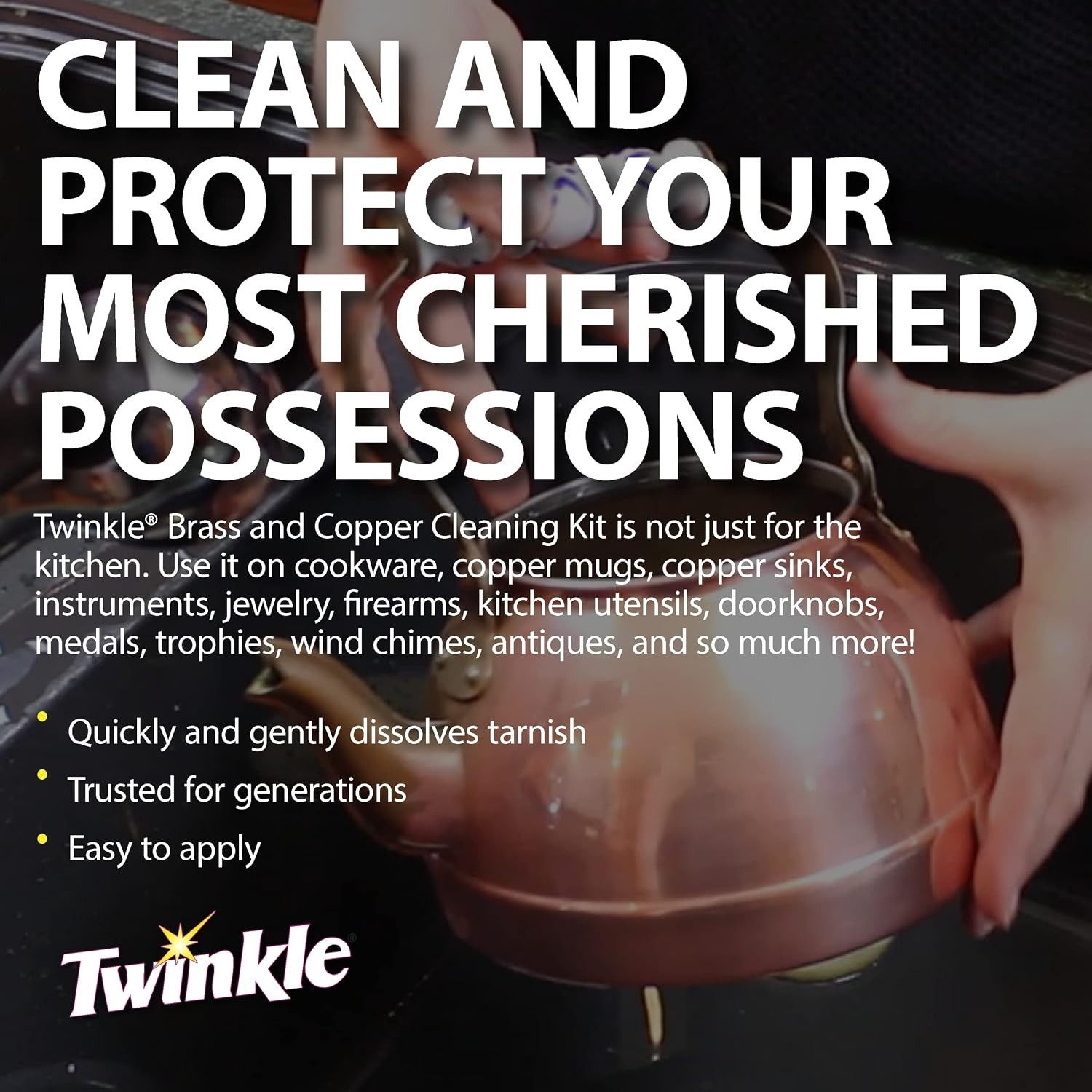 Brass & Copper Cleaning Kit – Gentle Anti-Tarnish Cream/Easy To Apply/Phospho…