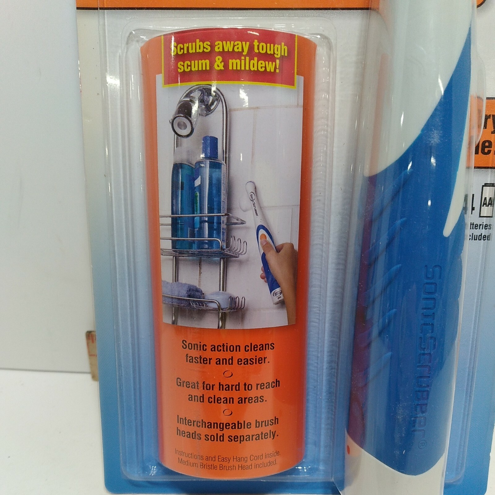 NOS Sonic Scrubber Bathroom Tool Detailed Power Cleaner Tub Shower Sink Tile