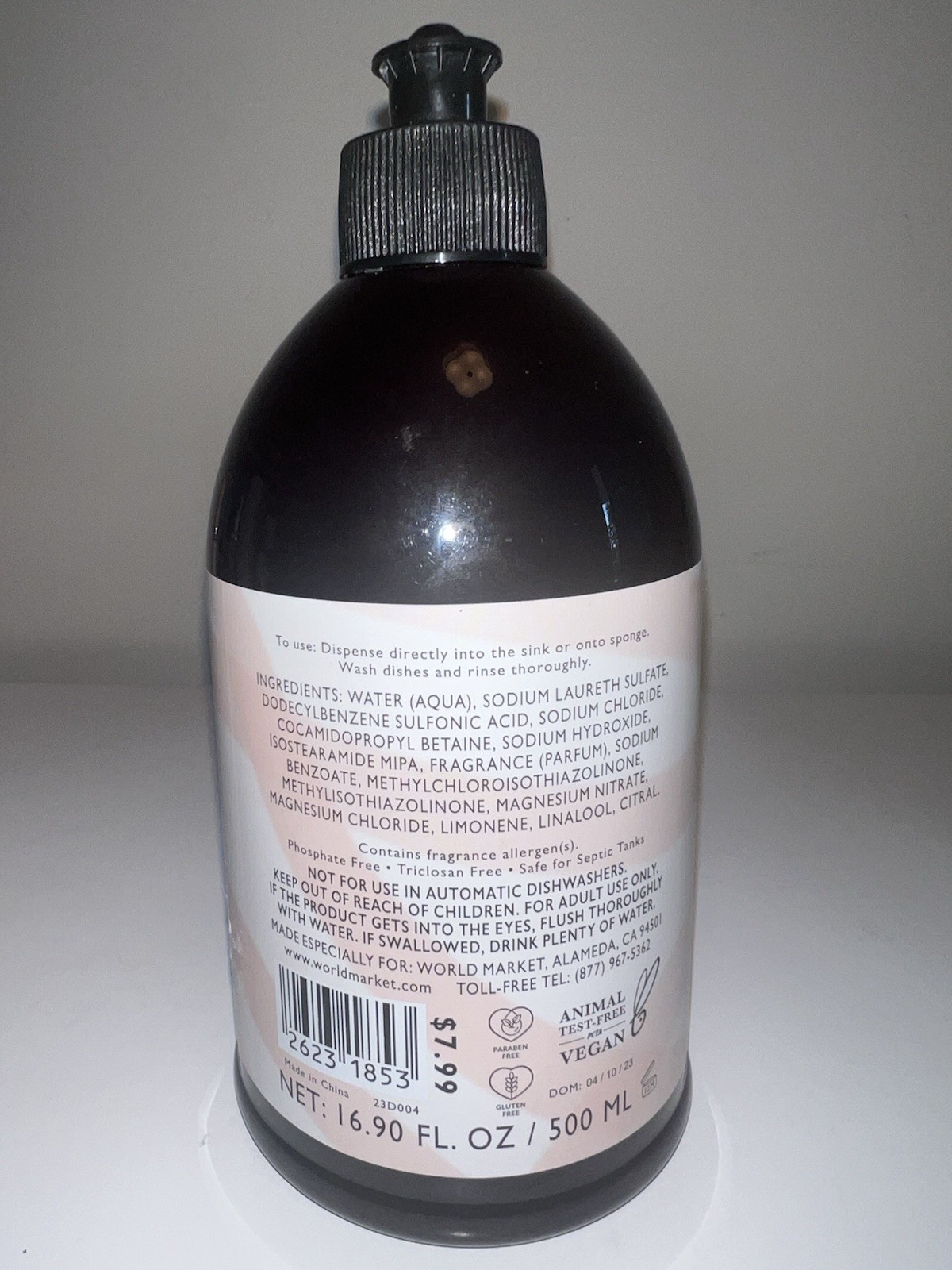 Addison & Gates Rose Blossom Kitchen Dish Soap New