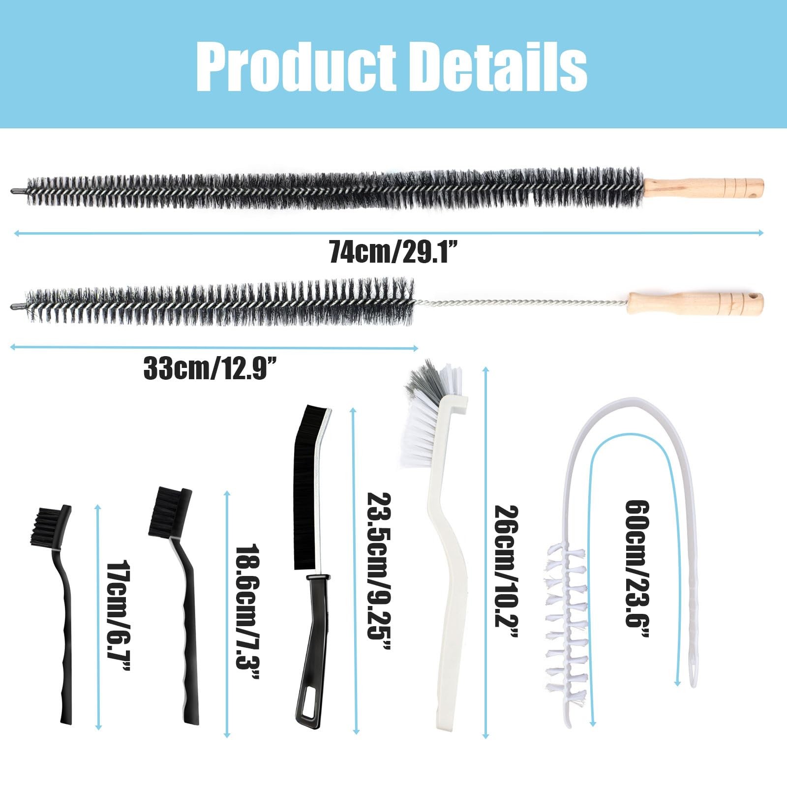 Washing Machine Cleaning Brush,Dryer Vent Cleaner Kit,Crevice Brush for Bathroom