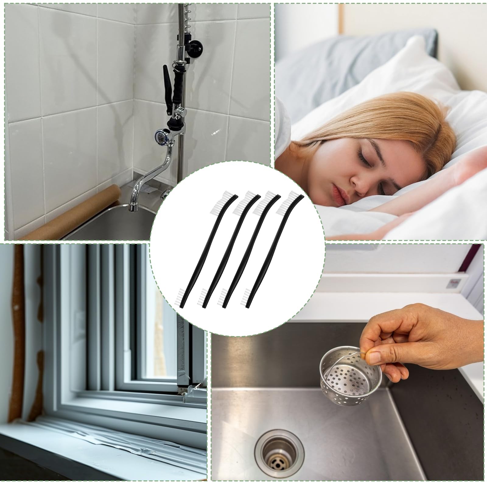 4 Pcs Double-Ended Small Cleaning Brushes Detail Cleaning Brush for Jewelry