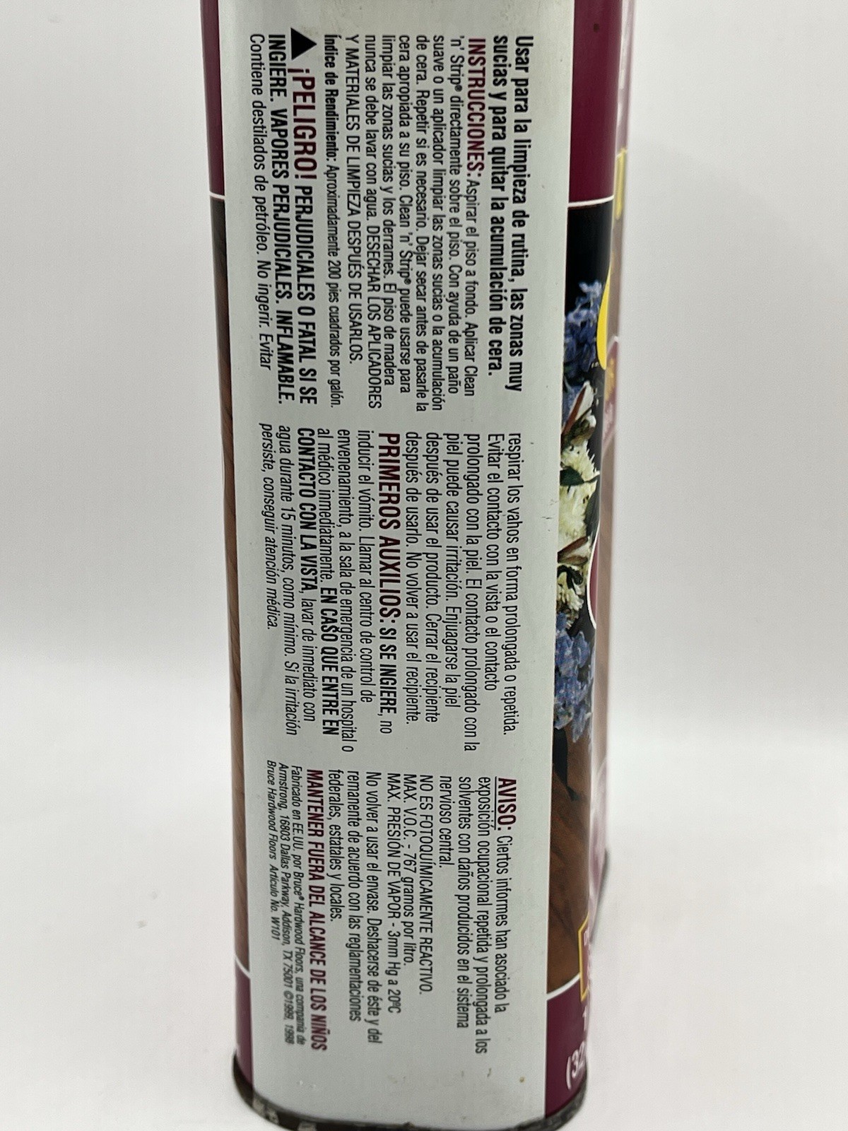 Bruce CLEAN ‘N’ STRIP Wood Cleaner & Wax Remover 1qt/32oz HALF FULL 50% Tin Can