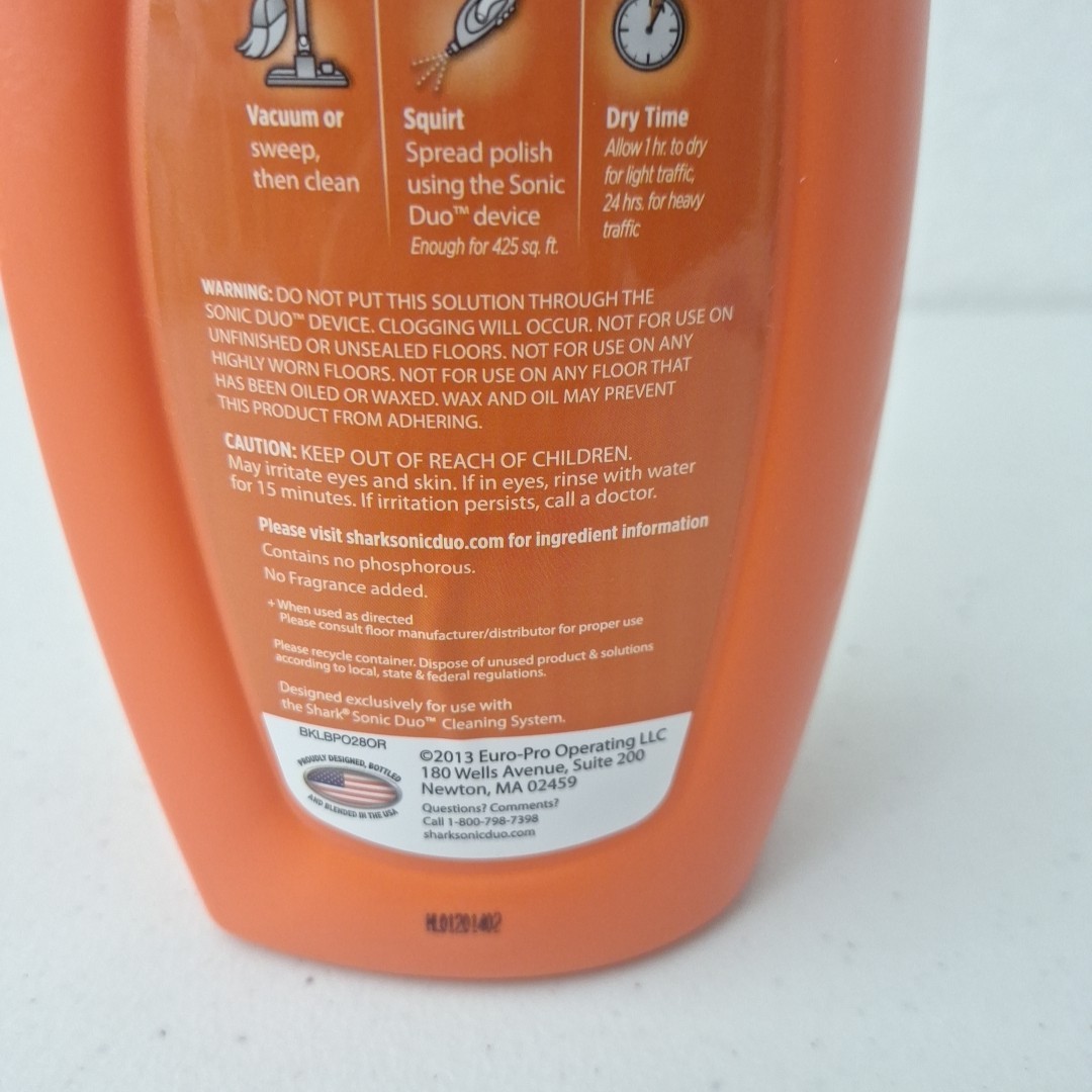 SHARK Wood Hard Floor Polish XL 28 Fl Oz High Gloss Restores Protects NEW SEALED