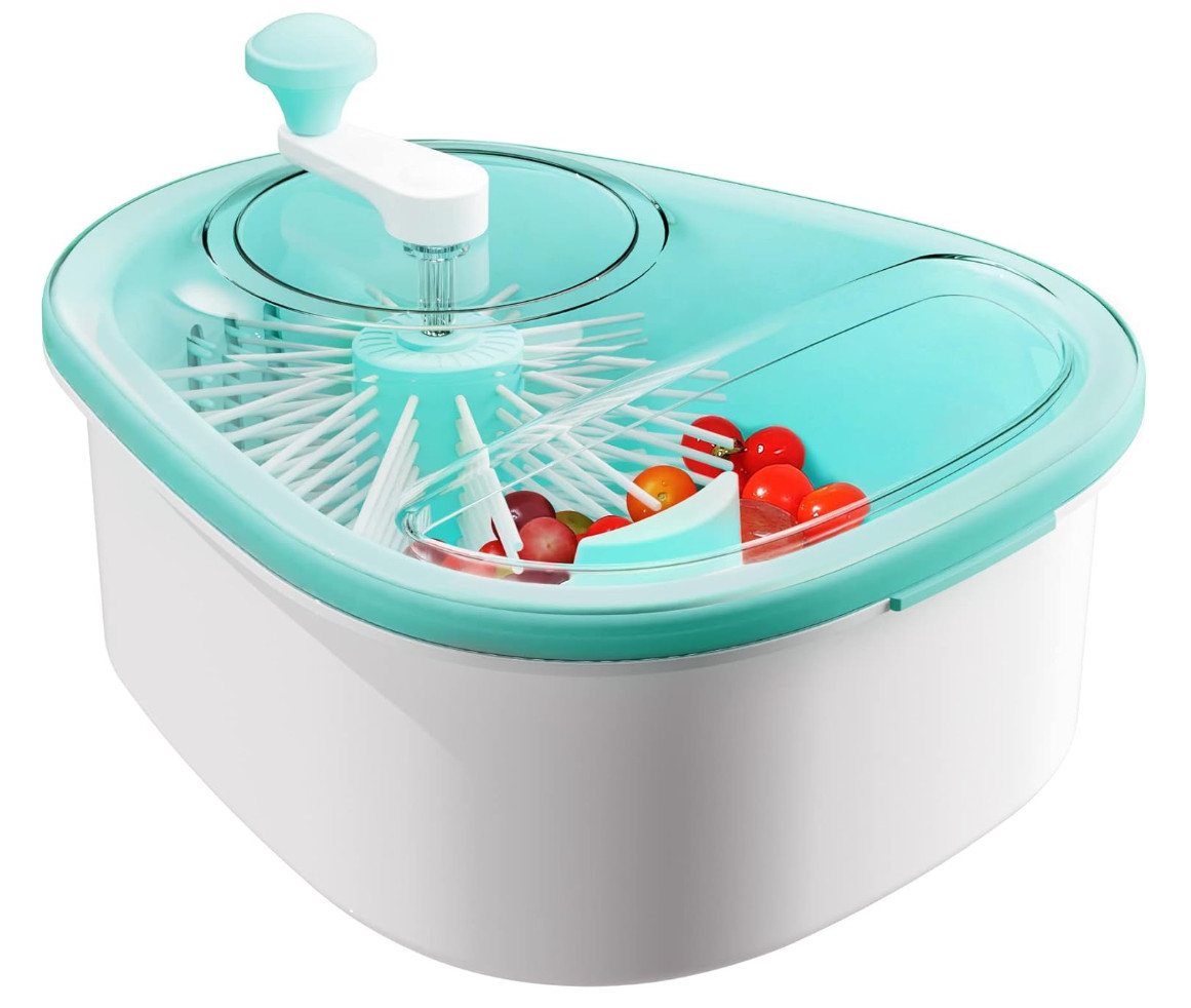 Fruit Cleaner Spinner Large Fruit Vegetable Washer Bowl Scrubber Basket Pro