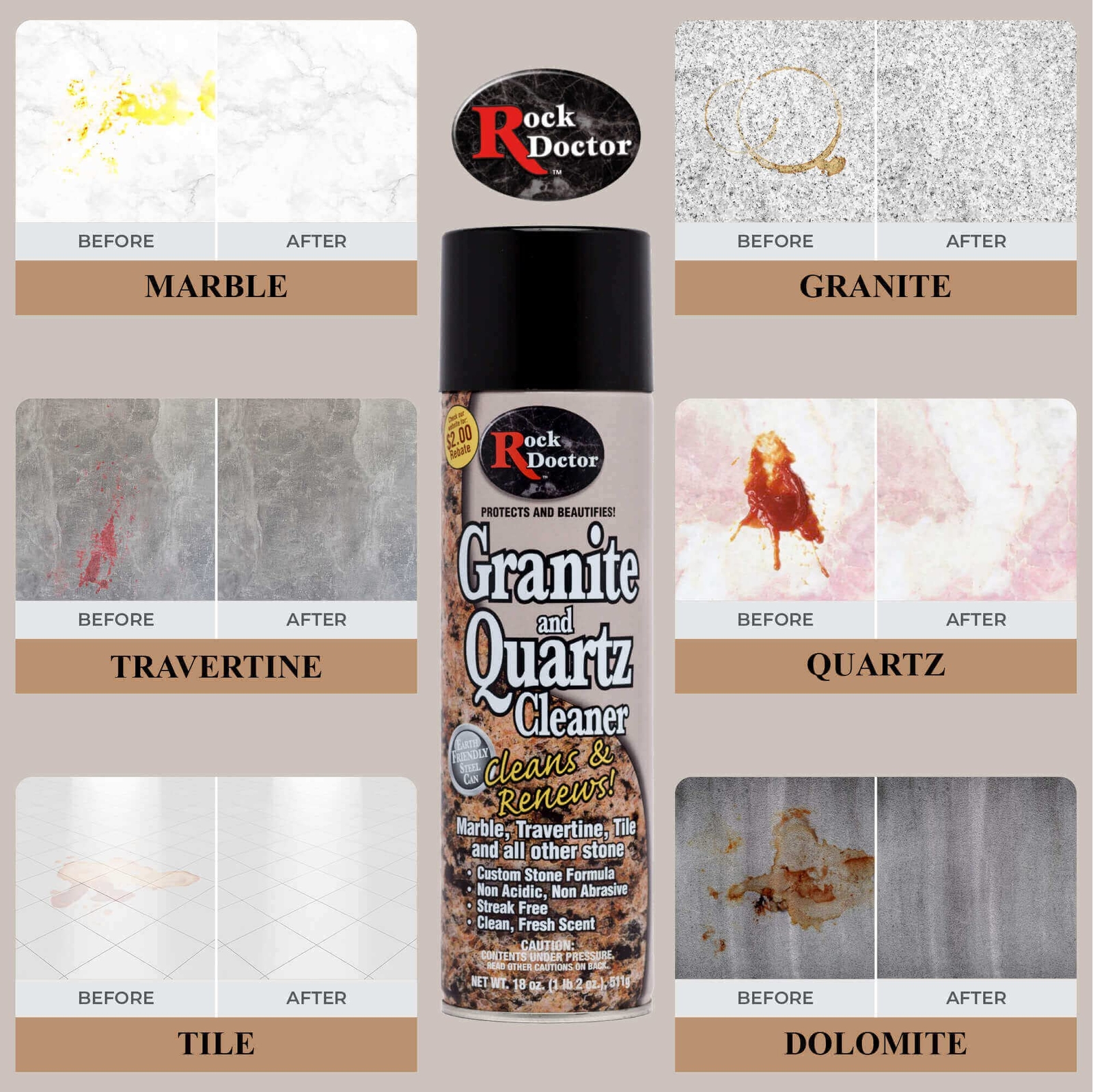 Granite Cleaner – Surface Cleaner Spray, Granite/Marble Countertop Cleaner, C…