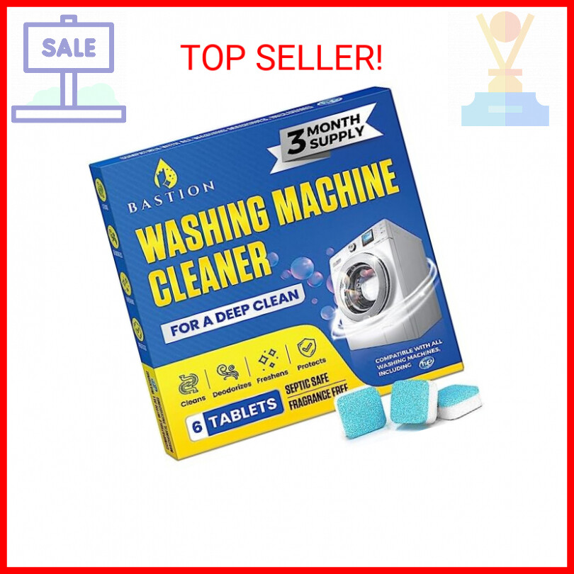 Bastion Washing Machine Cleaner, Deodorizer, & Descaler 6-Pack – Active Deep Cle