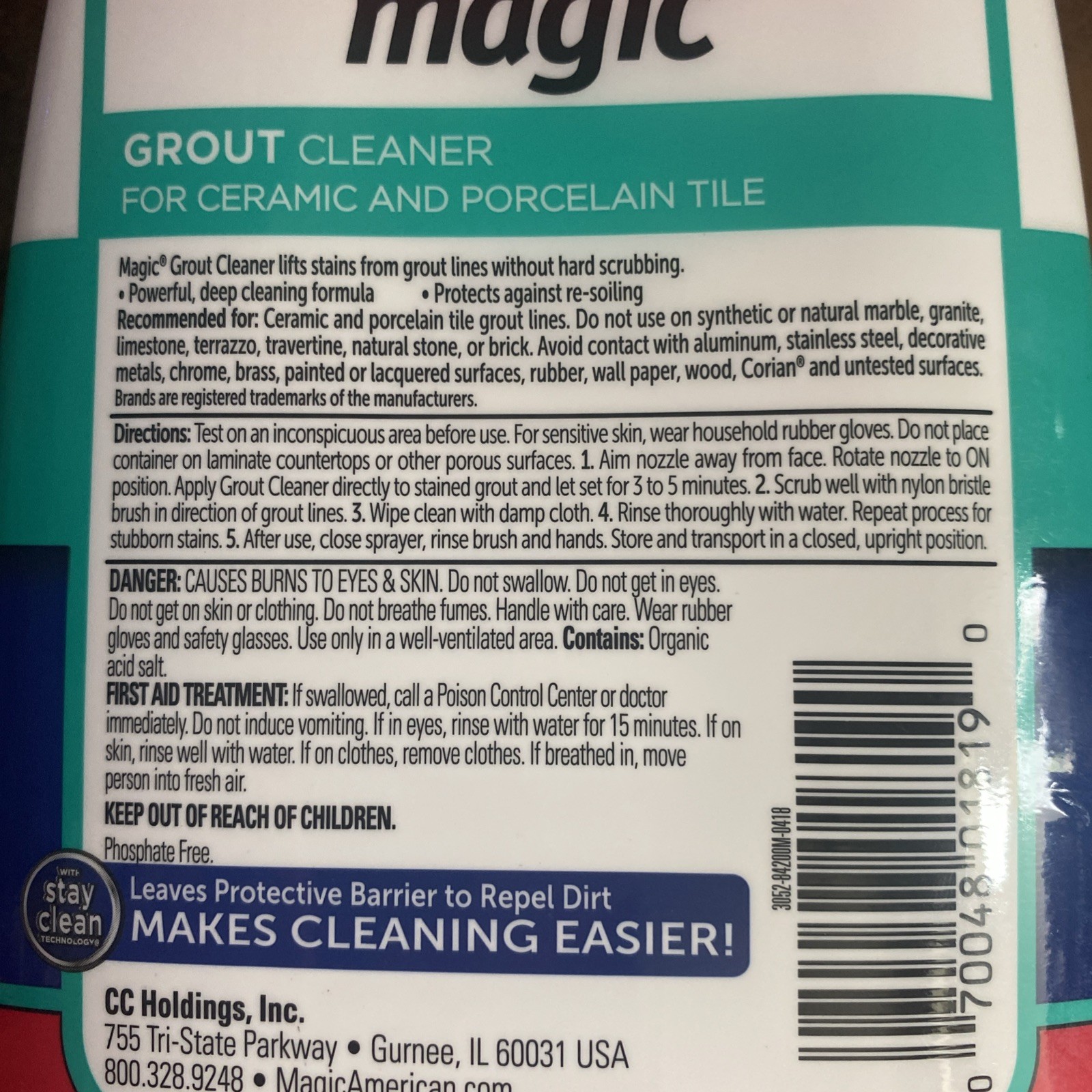 Magic Grout Cleaner for Ceramic & Porcelain Tile 30 Fl Oz Heavy Duty Stay Clean
