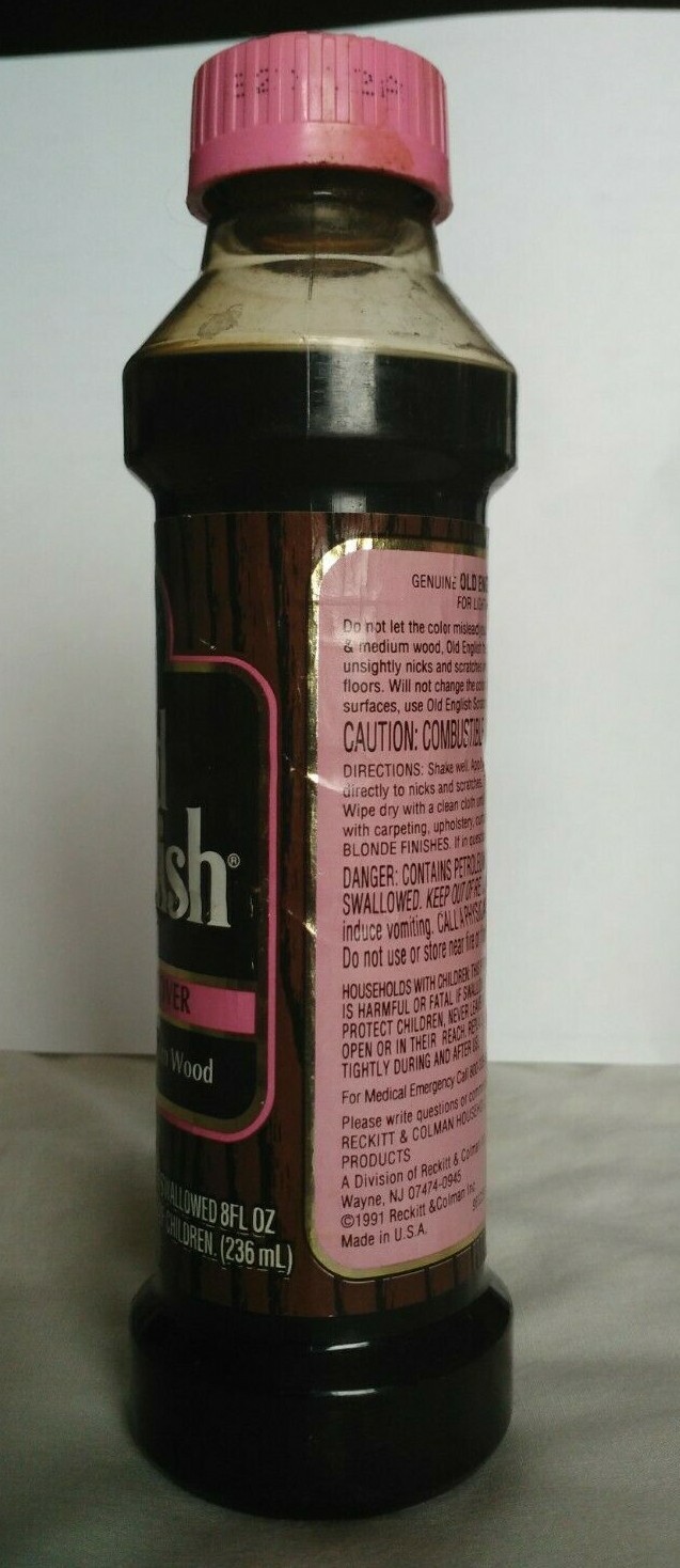 Vintage Rare Old English Scratch Cover For Light To Medium Woods 8 oz USA HTF