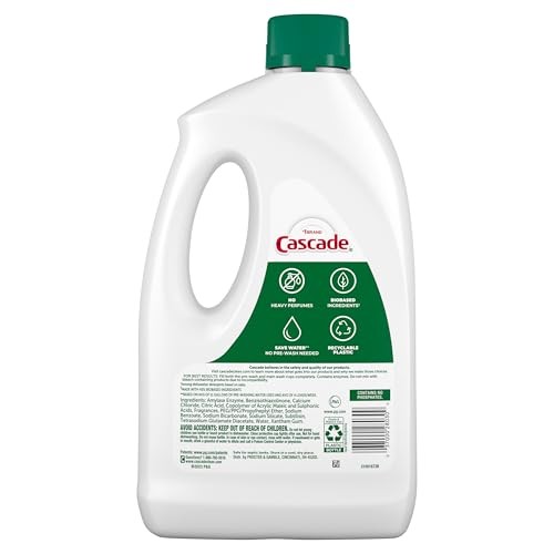 Cascade Free Clear Dishwasher Detergent 75 Ounce Gel Biobased Powerful Clean