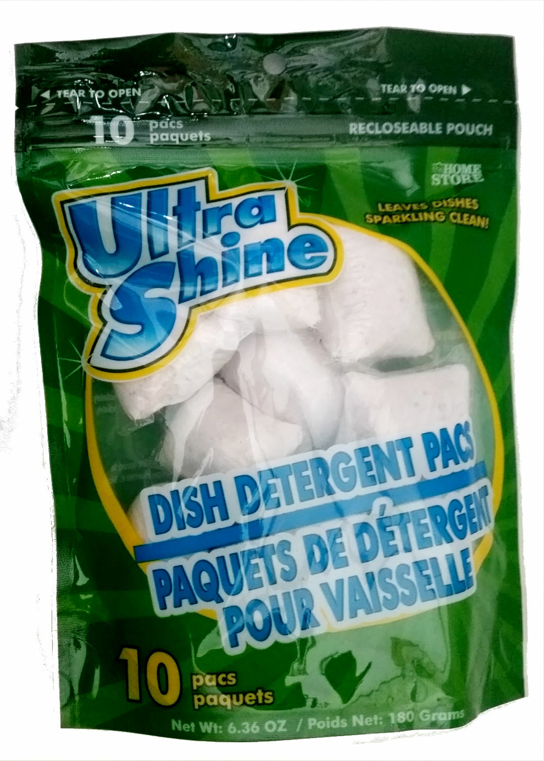 Ultra Shine Dishwasher Detergent Fresh 10-ct/Pack Clean Dishes NEW SEALED