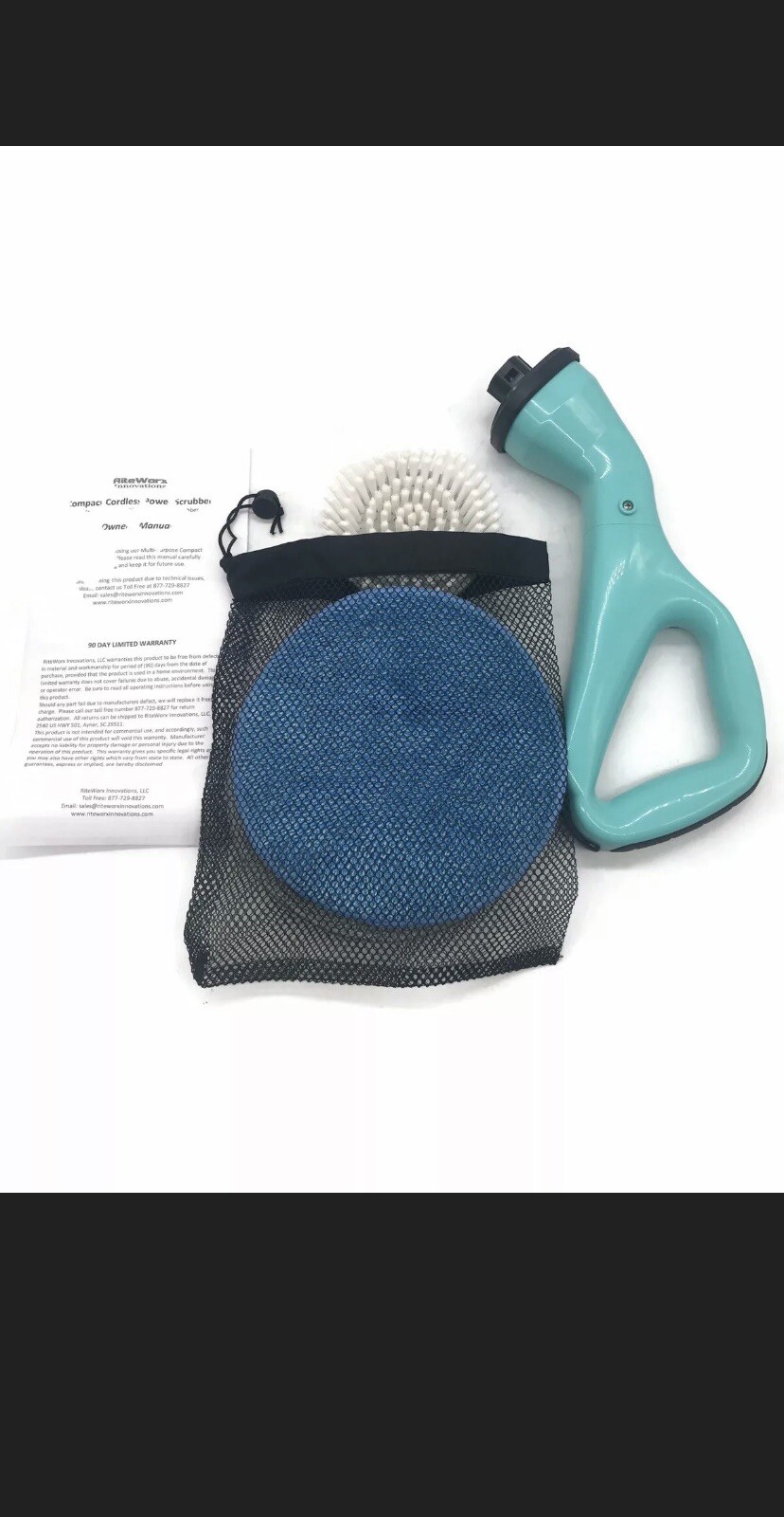 RiteWorx Compact Cordless Indoor Outdoor Multi-Purpose Power Scrubber Teal