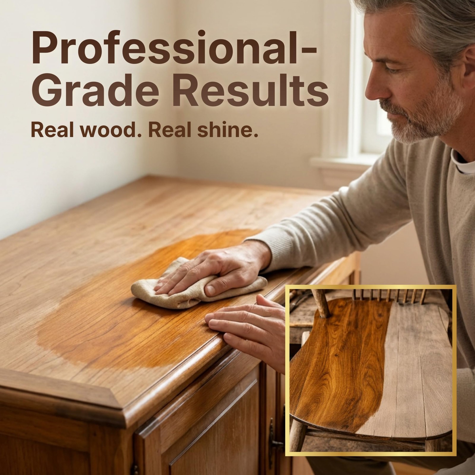 Natural Wood Polish & Conditioner with Orange Oil – Beeswax Furniture Polish …