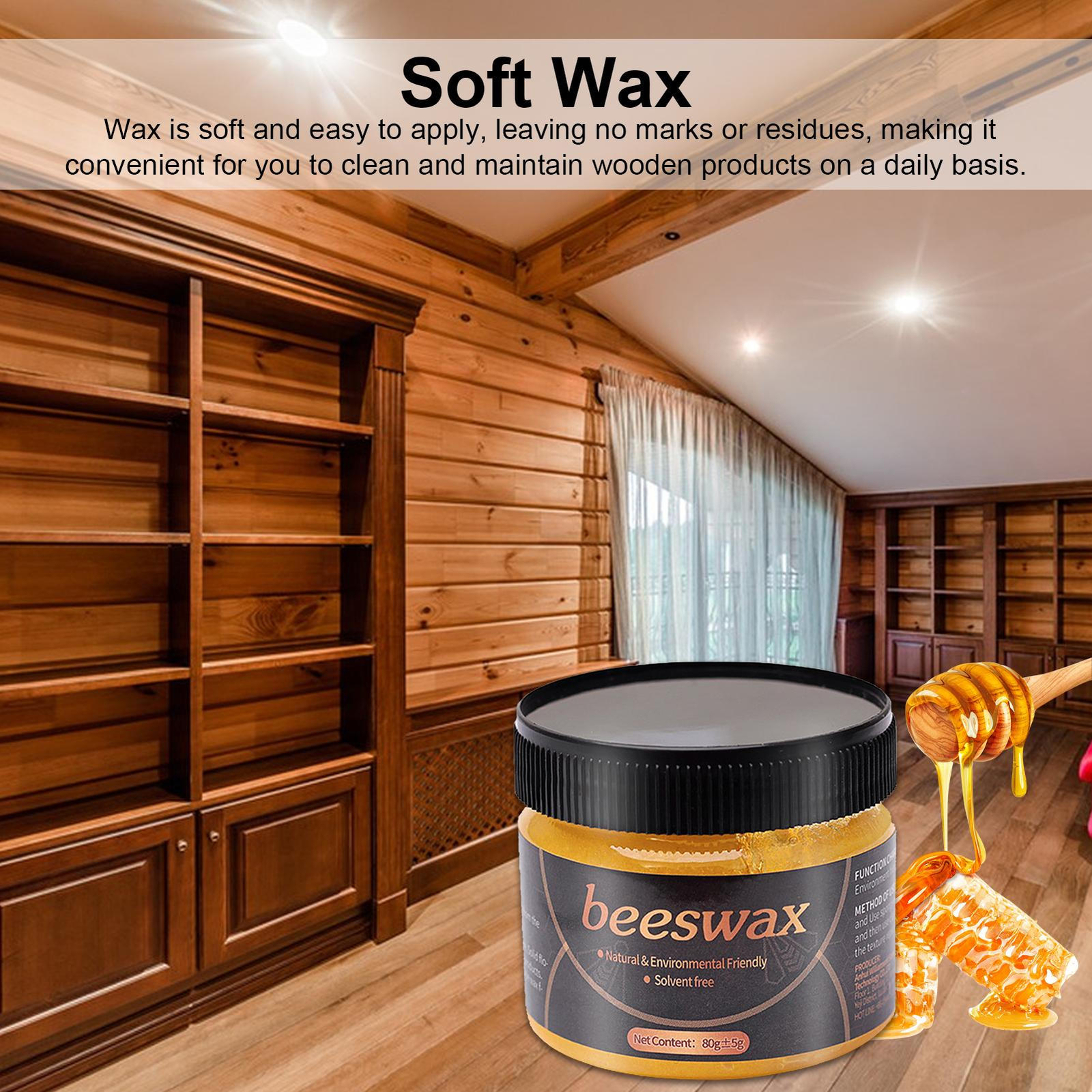 80g Long-Lasting Furniture Refinishing Paste Beeswax Wood Polish Wax