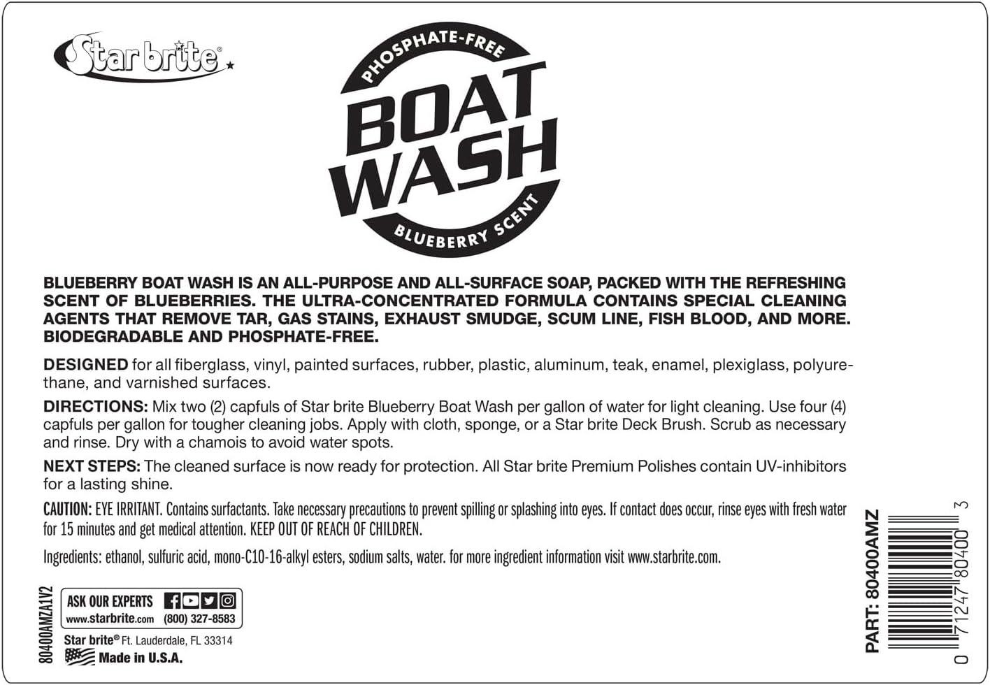 Star brite Concentrated Boat Wash Blueberry Scent 1 Gallon