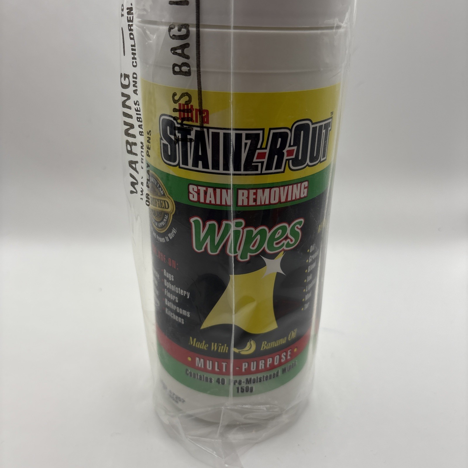 Ultra Stainz-R-Out 2 Pack 16 oz Concentrated Stain Remover & 40 Moistened Wipes