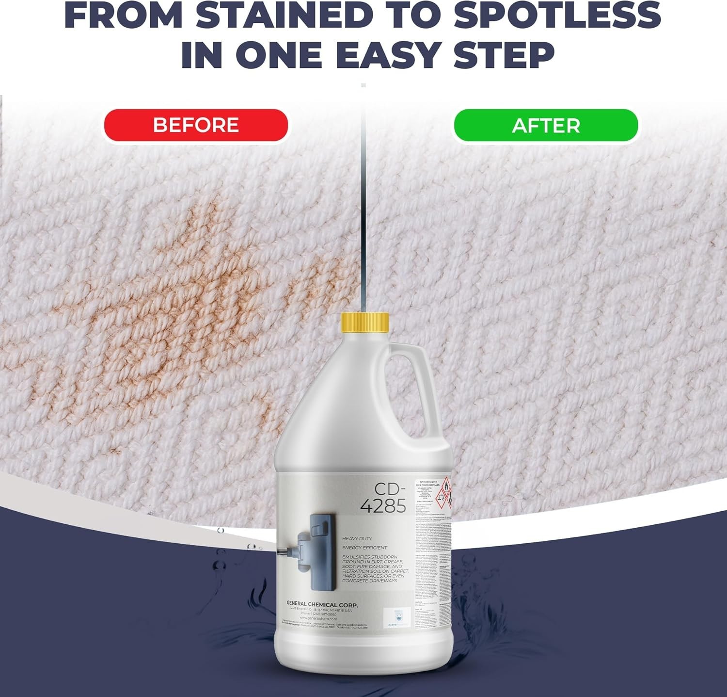 CarpetGeneral CD 4285 – Multi Purpose Carpet Degreaser, Stain Remover – 5 Gallon