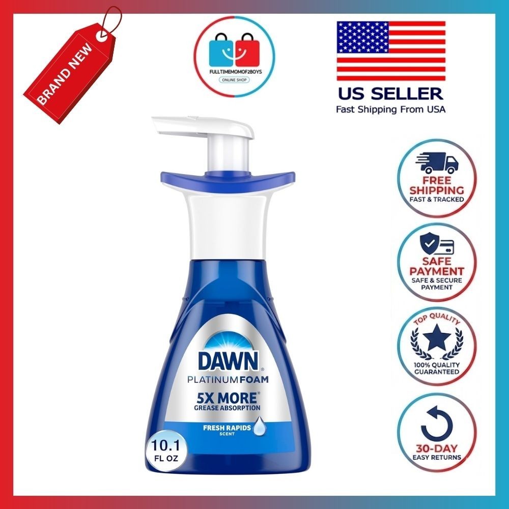 Dawn Ultra Platinum Dishwashing Foam 10.1 oz Fresh Rapids Scent Dish Soap Pot