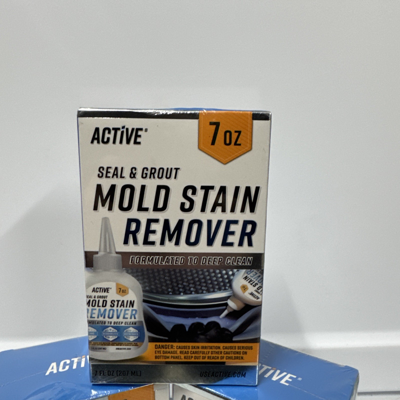 3 PK. Active MOLD STAIN REMOVER Seal & Grout Deep Clean (21 Oz TOTAL) NEW SEALED