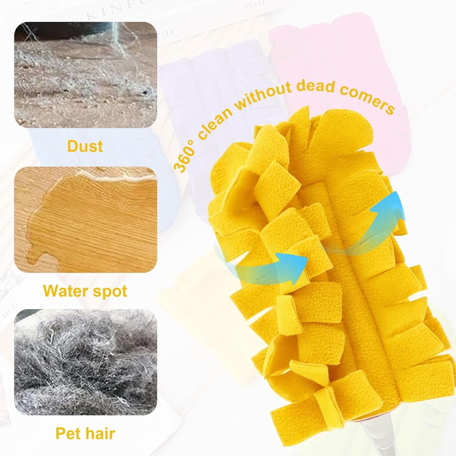 2026 New 360° Electrostatic Duster Refills Washable Reusable Microfiber Fleece