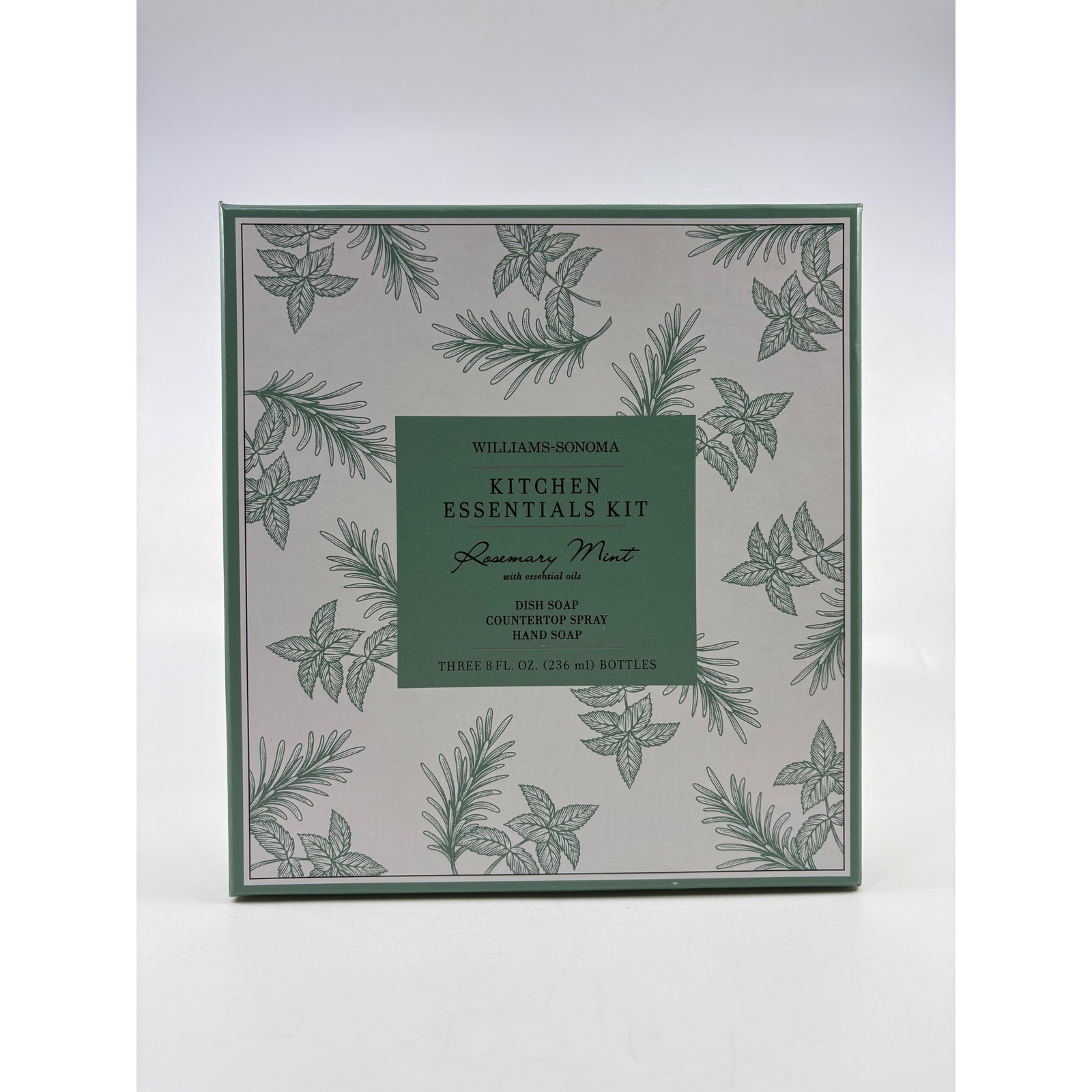 Williams-Sonoma Kitchen Essentials Kit Rosemary Mint Soap & Spray Set 3pc 8oz