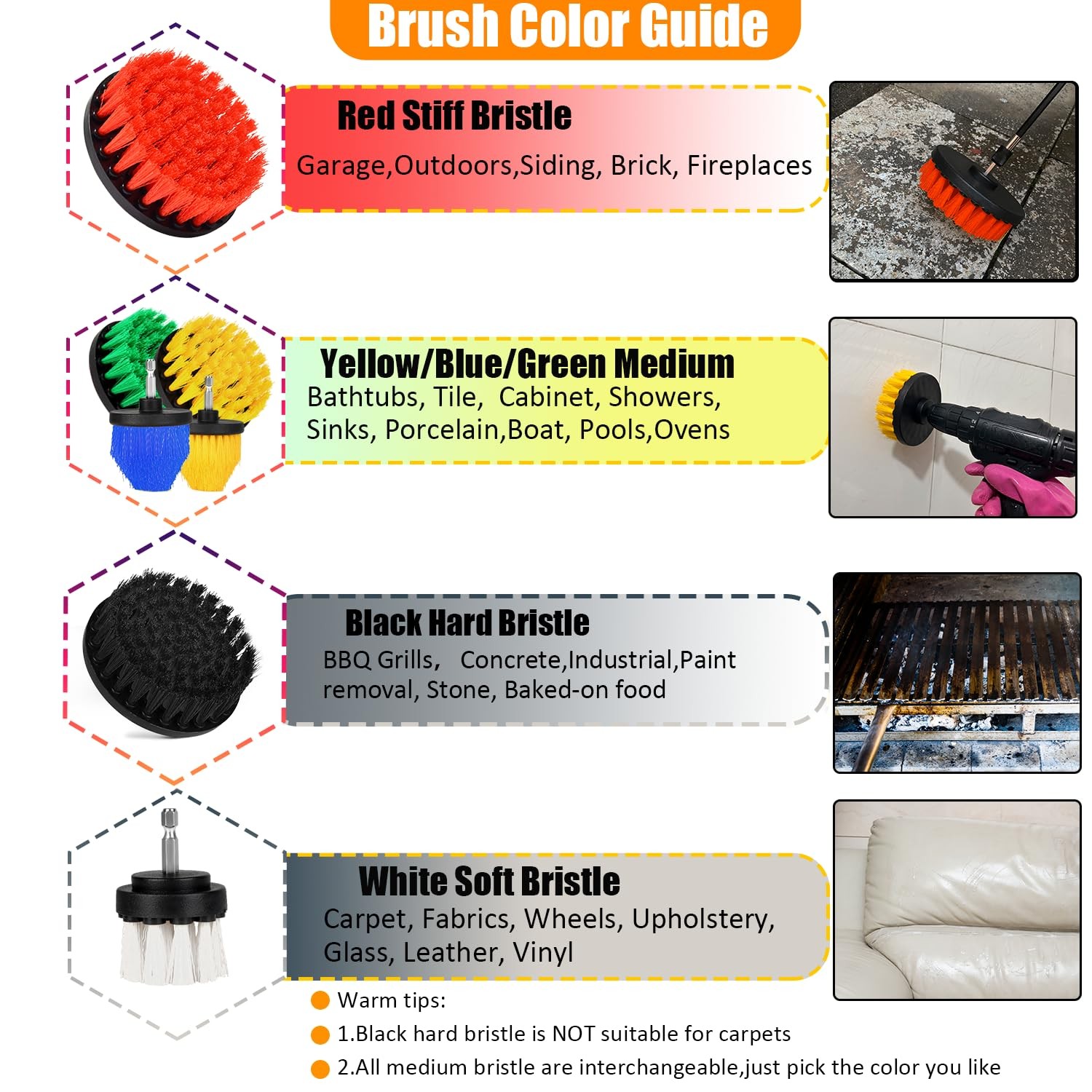 30Pcs Drill Brush Attachment Set,Drill Scrubber Brush Kit Include Scrub Pads,…