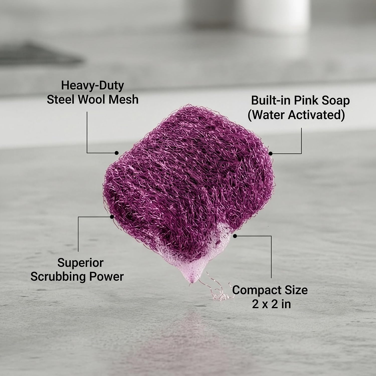 20 Pack Steel Wool Soap Pads, Pre-Soaped Metal Scouring Pads for Easy Cleaning o